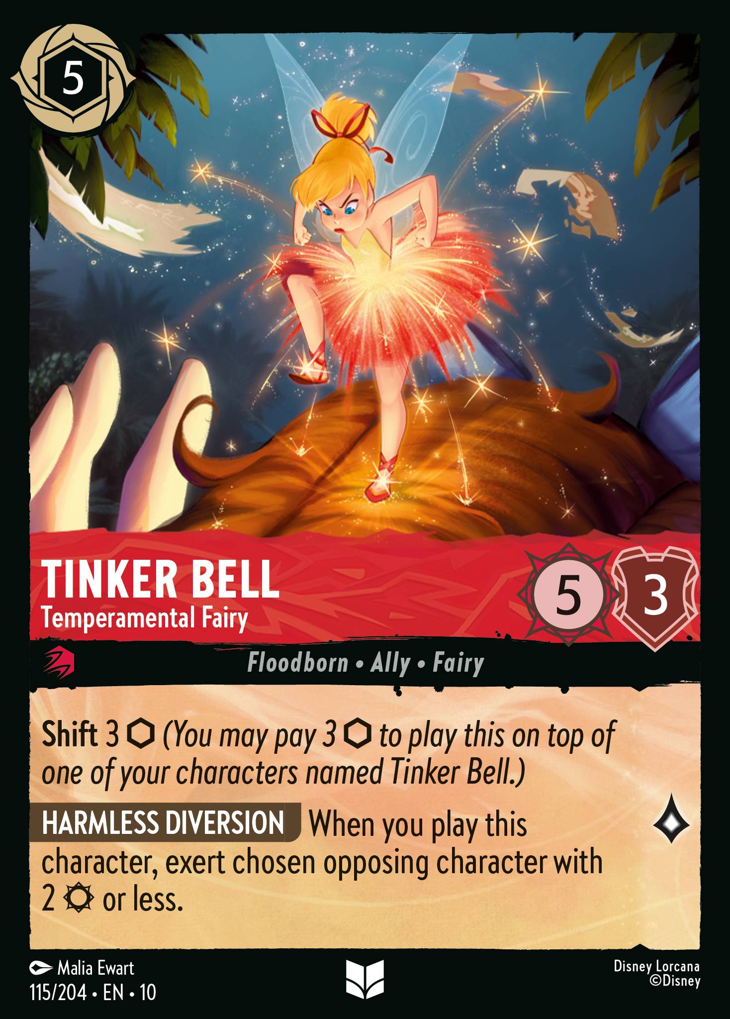 Carta Tinker Bell - Temperamental Fairy del set Whispers in the Well