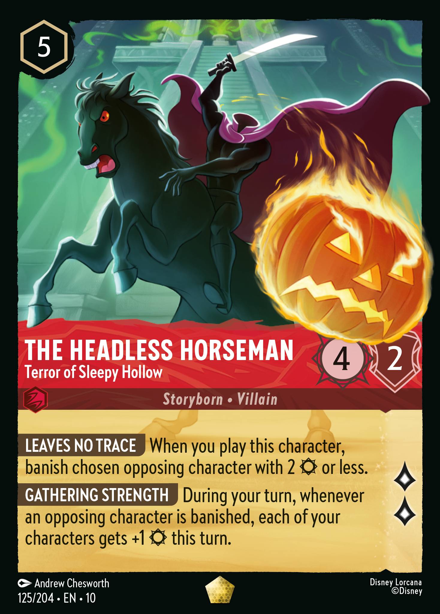 Carta The Headless Horseman - Terror of Sleepy Hollow del set Whispers in the Well