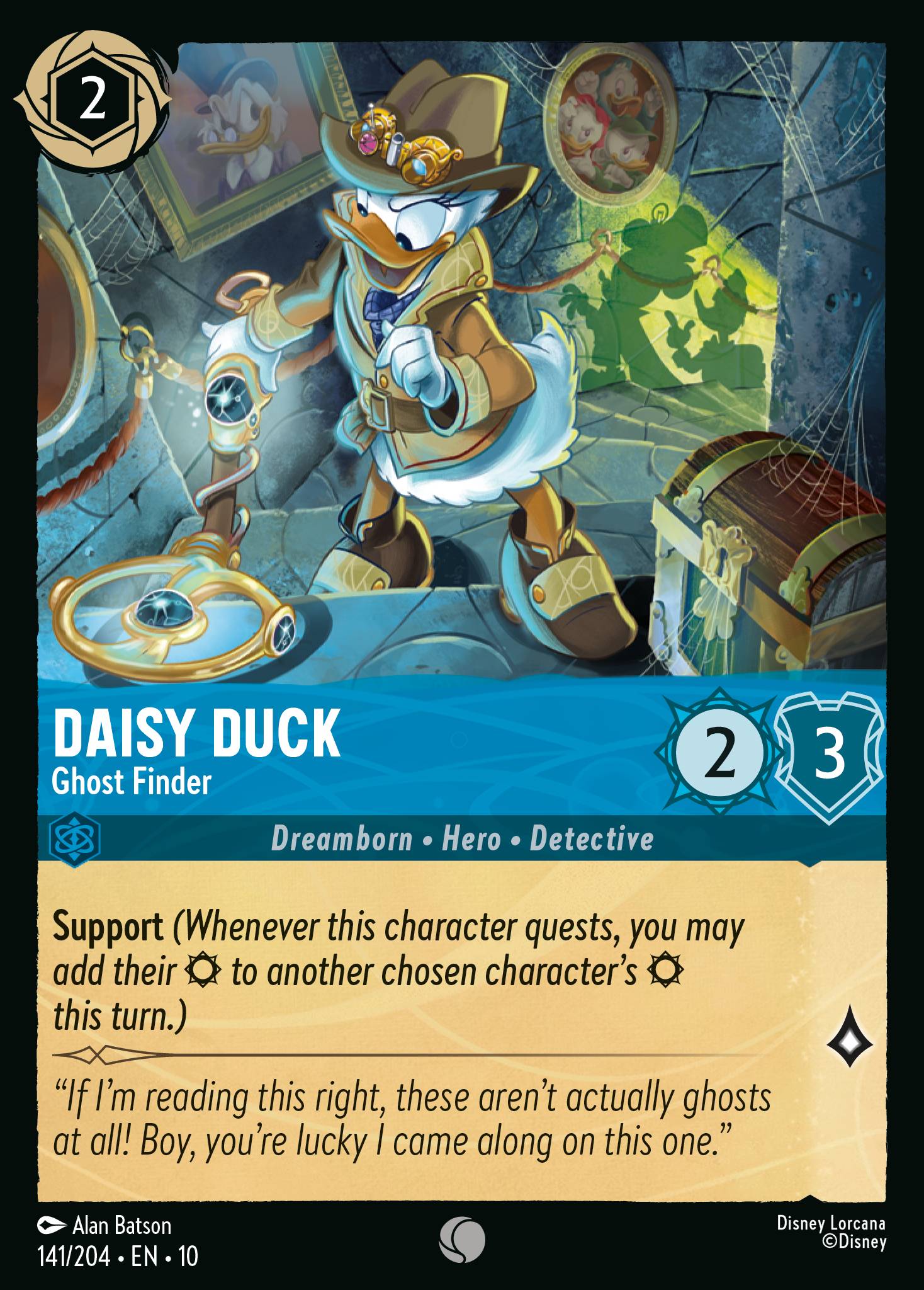 Carta Daisy Duck - Ghost Finder del set Whispers in the Well