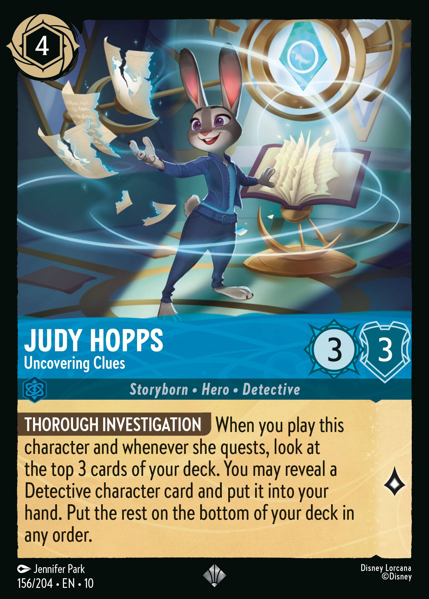 Carta Judy Hopps - Uncovering Clues del set Whispers in the Well
