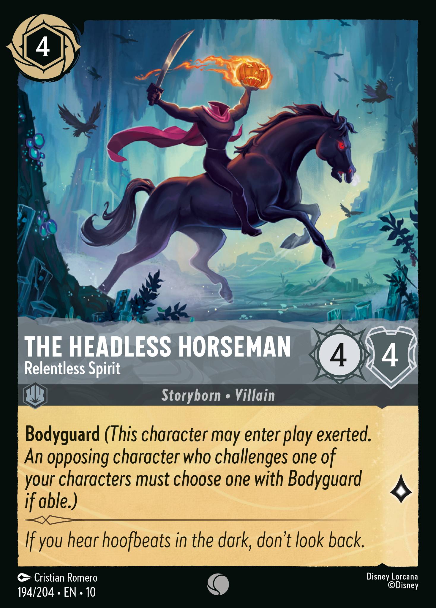 Carta The Headless Horseman - Relentless Spirit del set Whispers in the Well