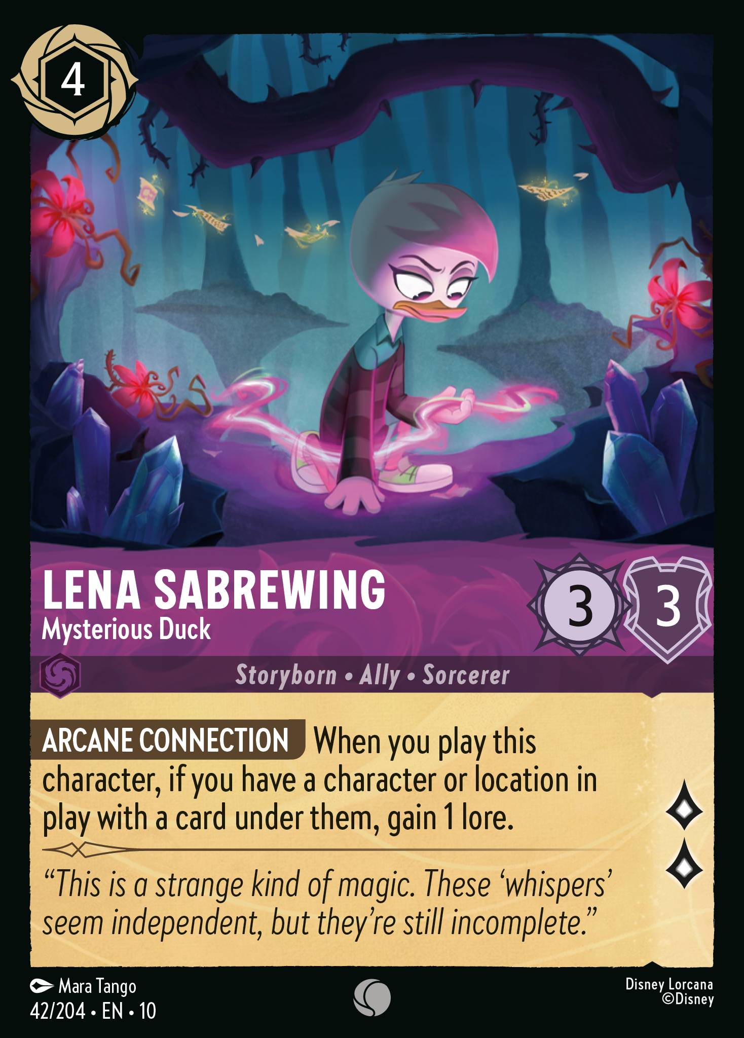 Carta Lena Sabrewing - Mysterious Duck del set Whispers in the Well