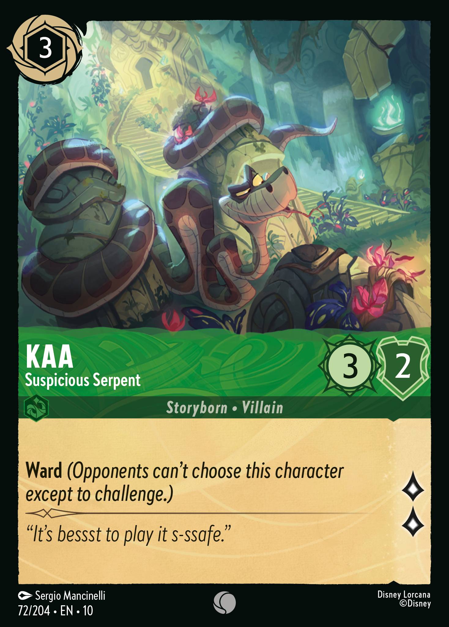 Carta Kaa - Suspicious Serpent del set Whispers in the Well