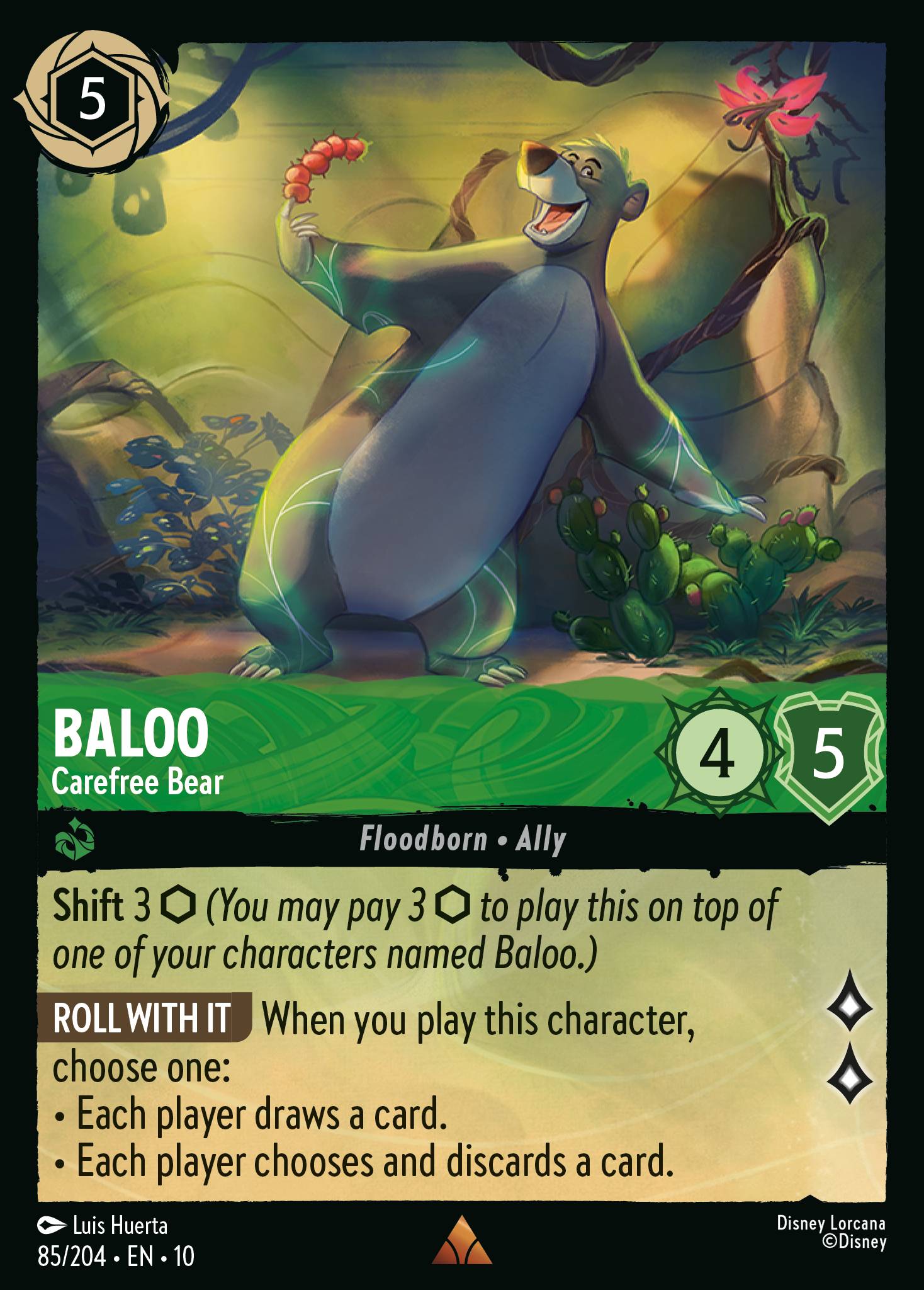 Carta Baloo - Carefree Bear del set Whispers in the Well