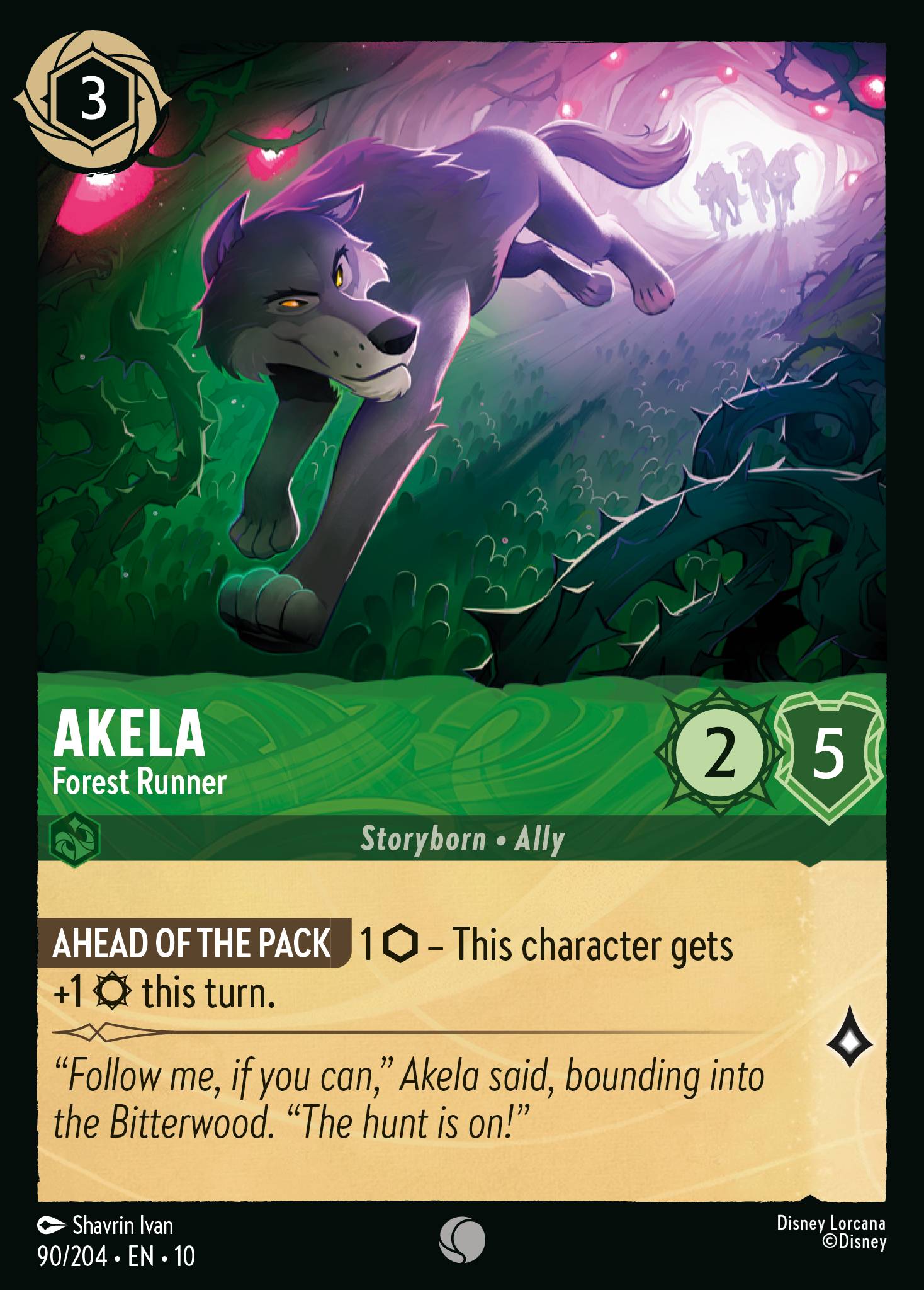 Carta Akela - Forest Runner del set Whispers in the Well