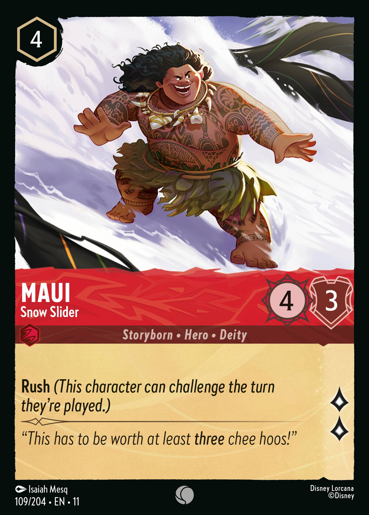 Carta Maui - Snow Slider del set Winterspell