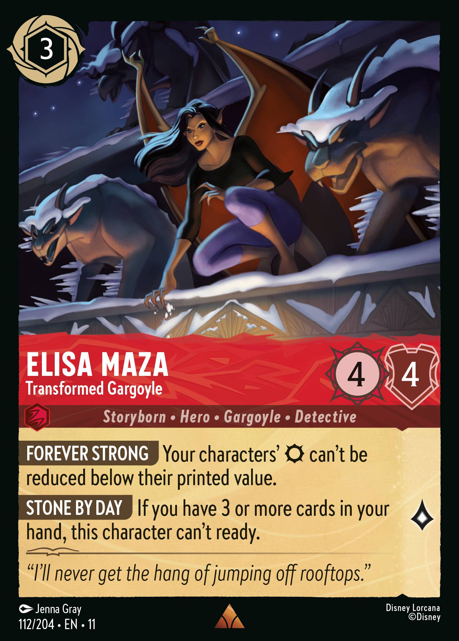 Carta Elisa Maza - Transformed Gargoyle del set Winterspell