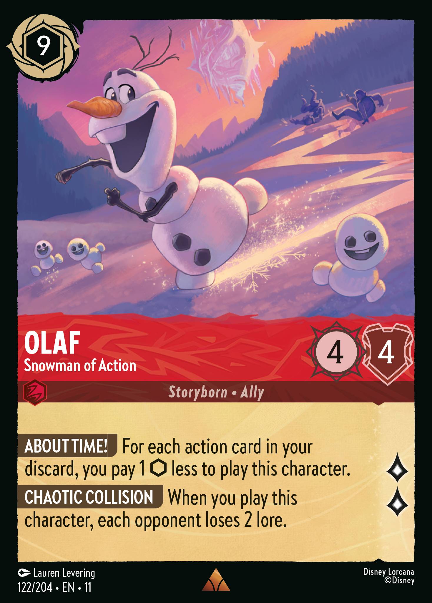 Carta Olaf - Snowman of Action del set Winterspell