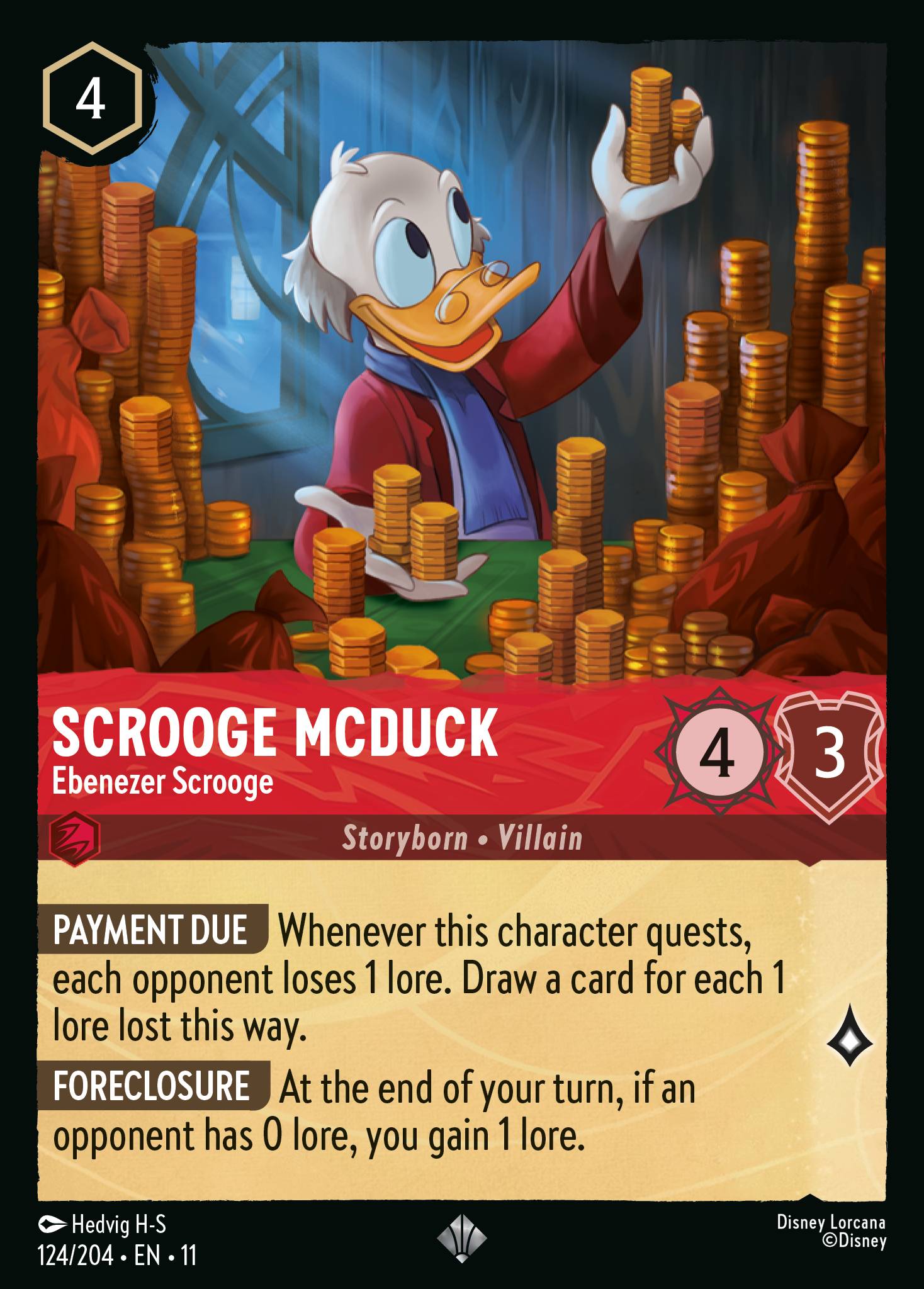 Carta Scrooge McDuck - Ebenezer Scrooge del set Winterspell