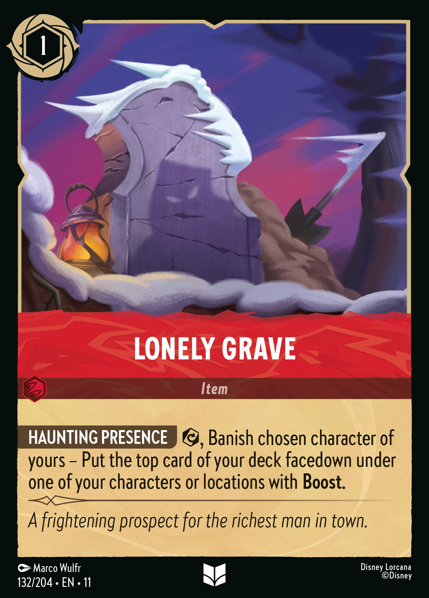 Carta Lonely Grave del set Winterspell