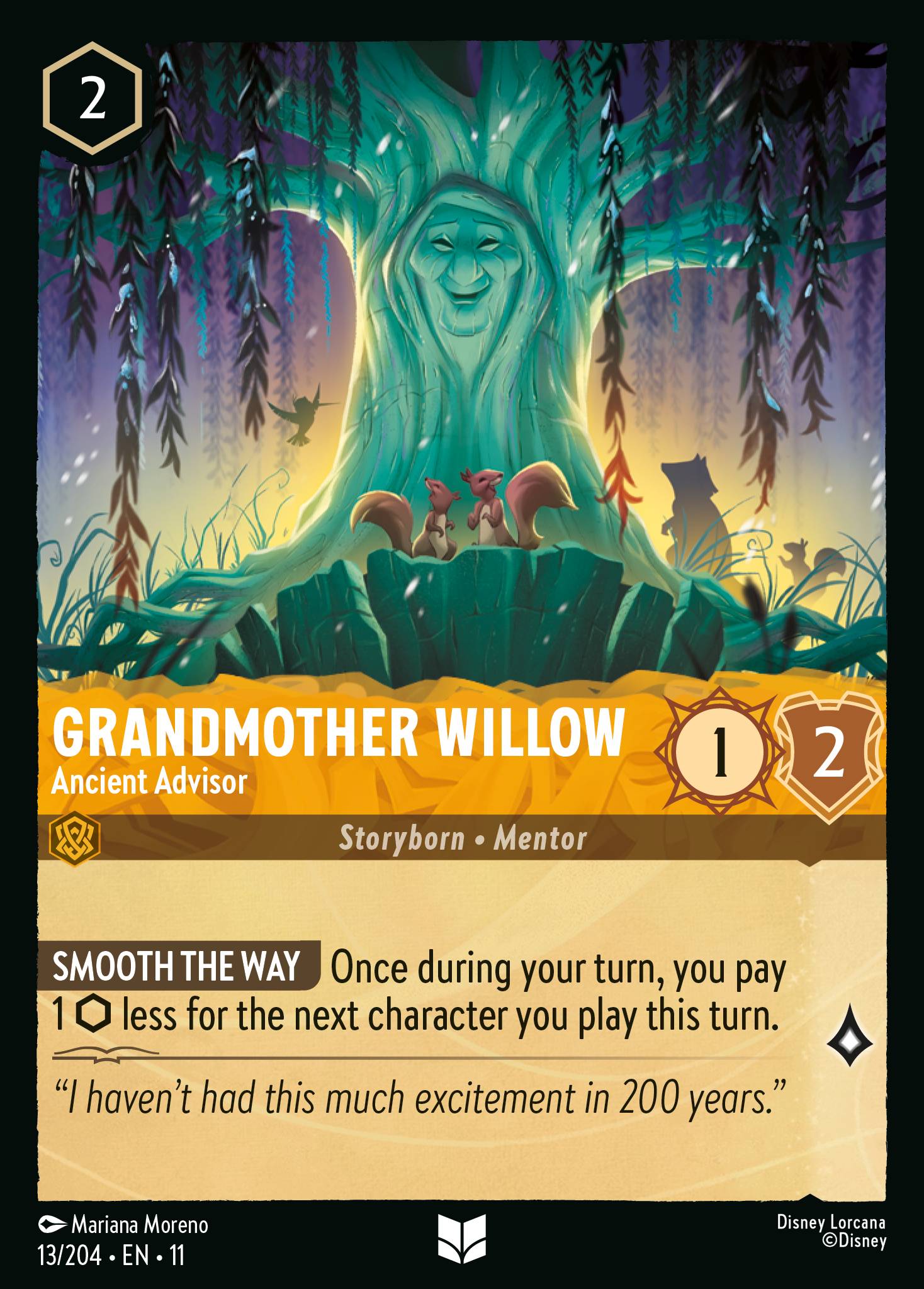 Carta Grandmother Willow - Ancient Advisor del set Winterspell