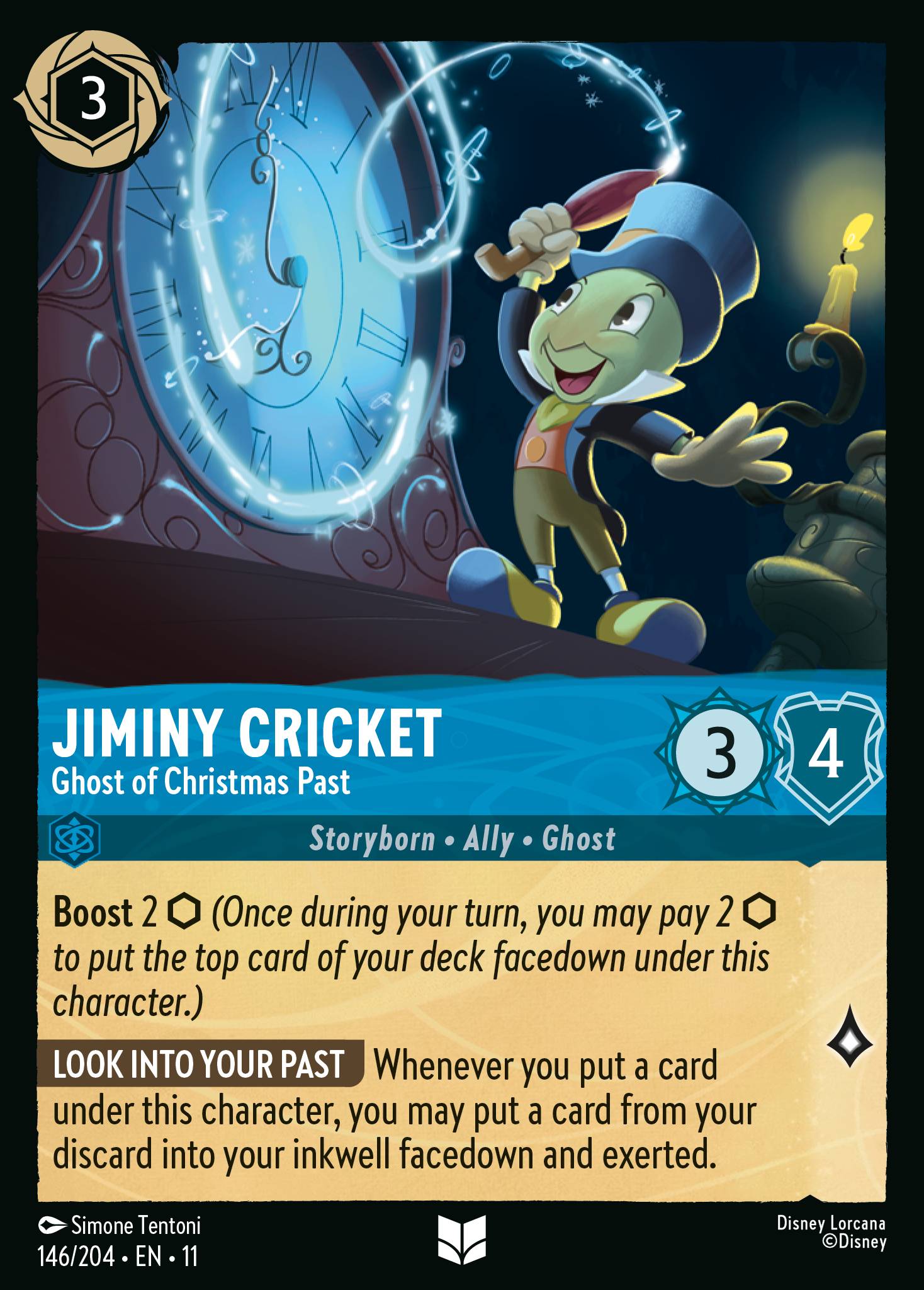 Carta Jiminy Cricket - Ghost of Christmas Past del set Winterspell