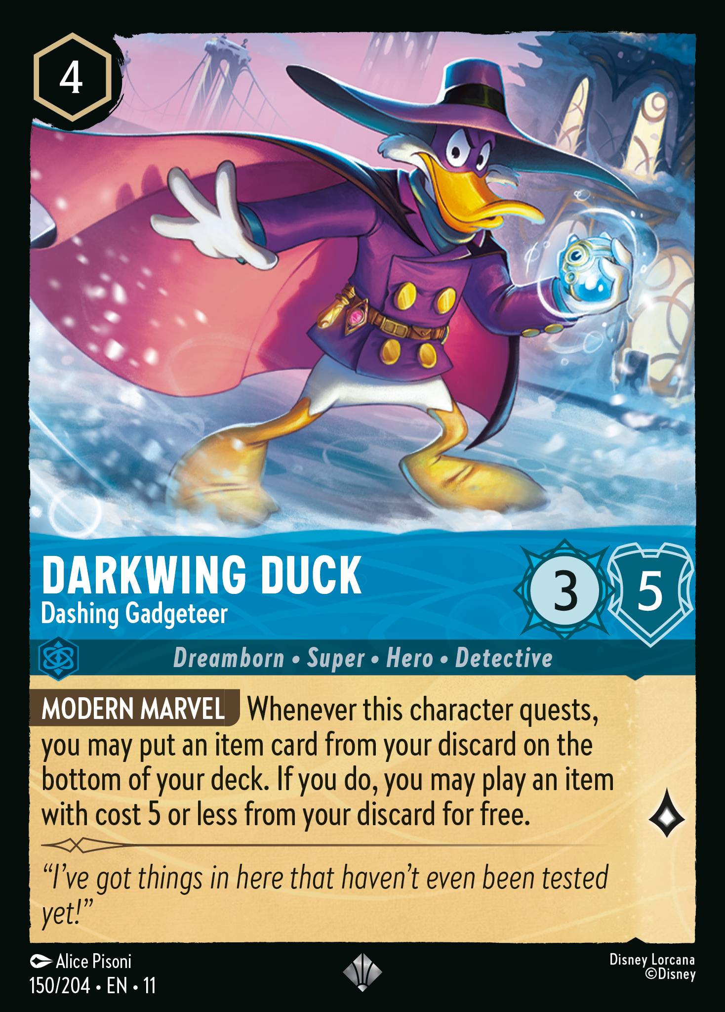 Carta Darkwing Duck - Dashing Gadgeteer del set Winterspell