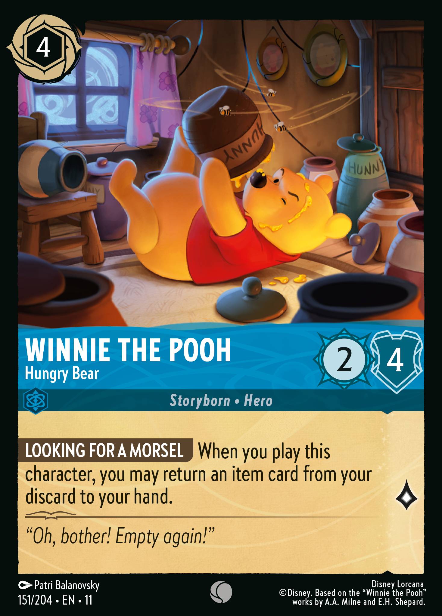 Carta Winnie the Pooh - Hungry Bear del set Winterspell