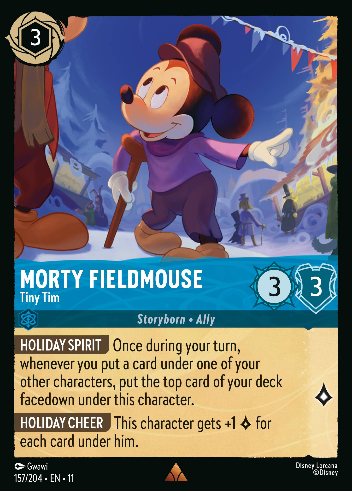 Carta Morty Fieldmouse - Tiny Tim del set Winterspell