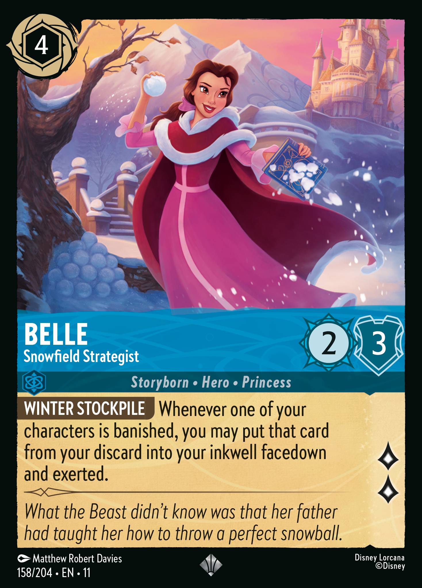 Carta Belle - Snowfield Strategist del set Winterspell