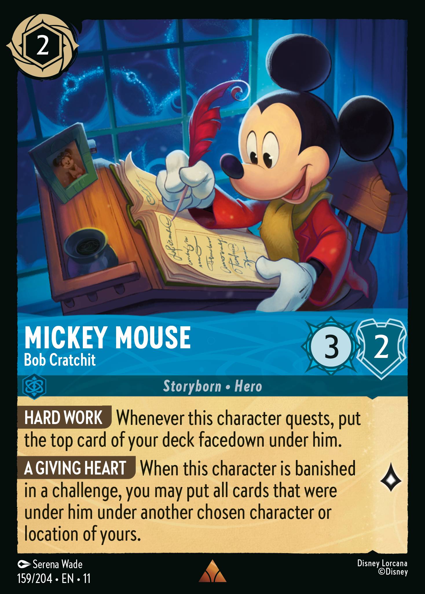 Carta Mickey Mouse - Bob Cratchit del set Winterspell
