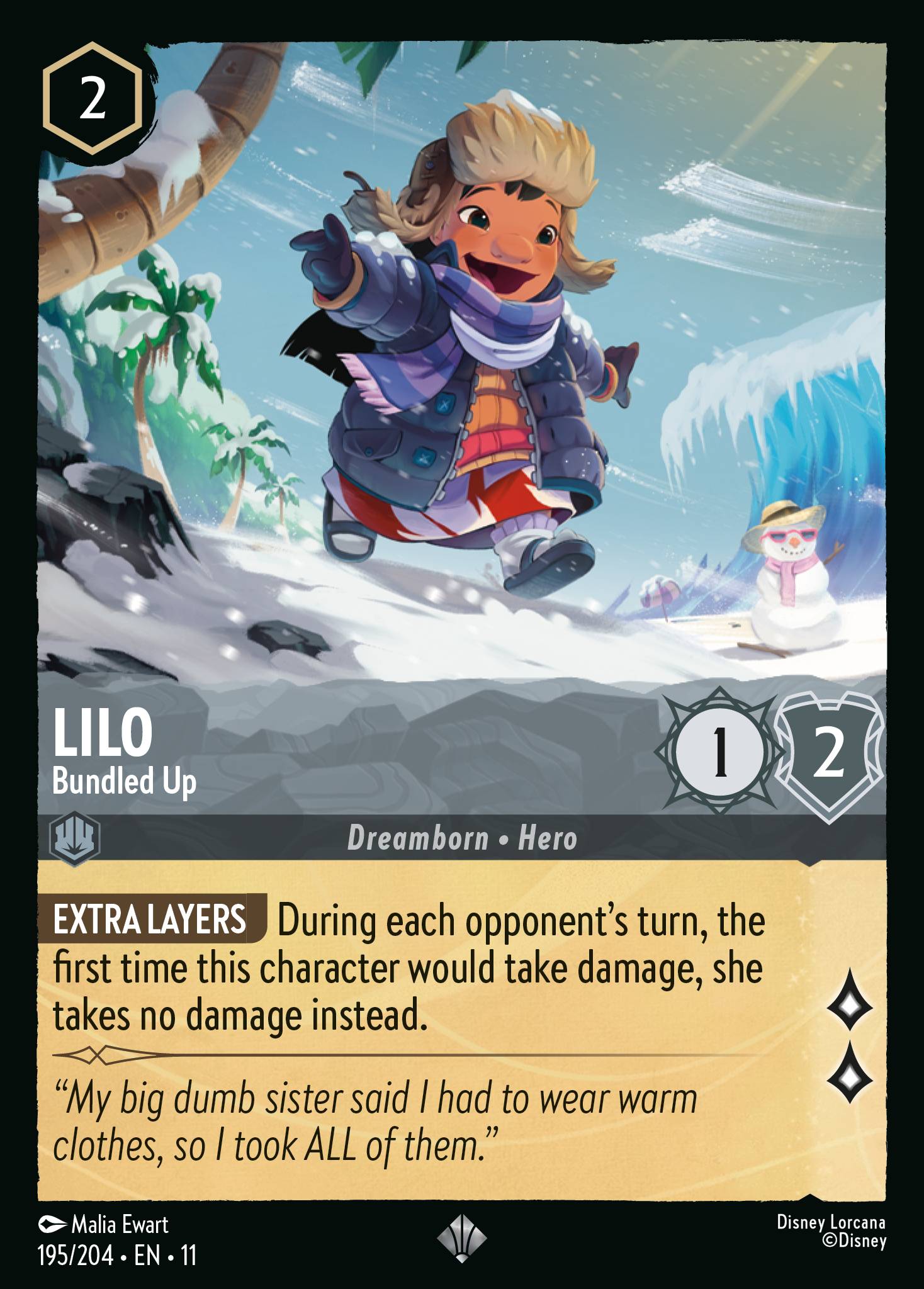 Carta Lilo - Bundled Up del set Winterspell