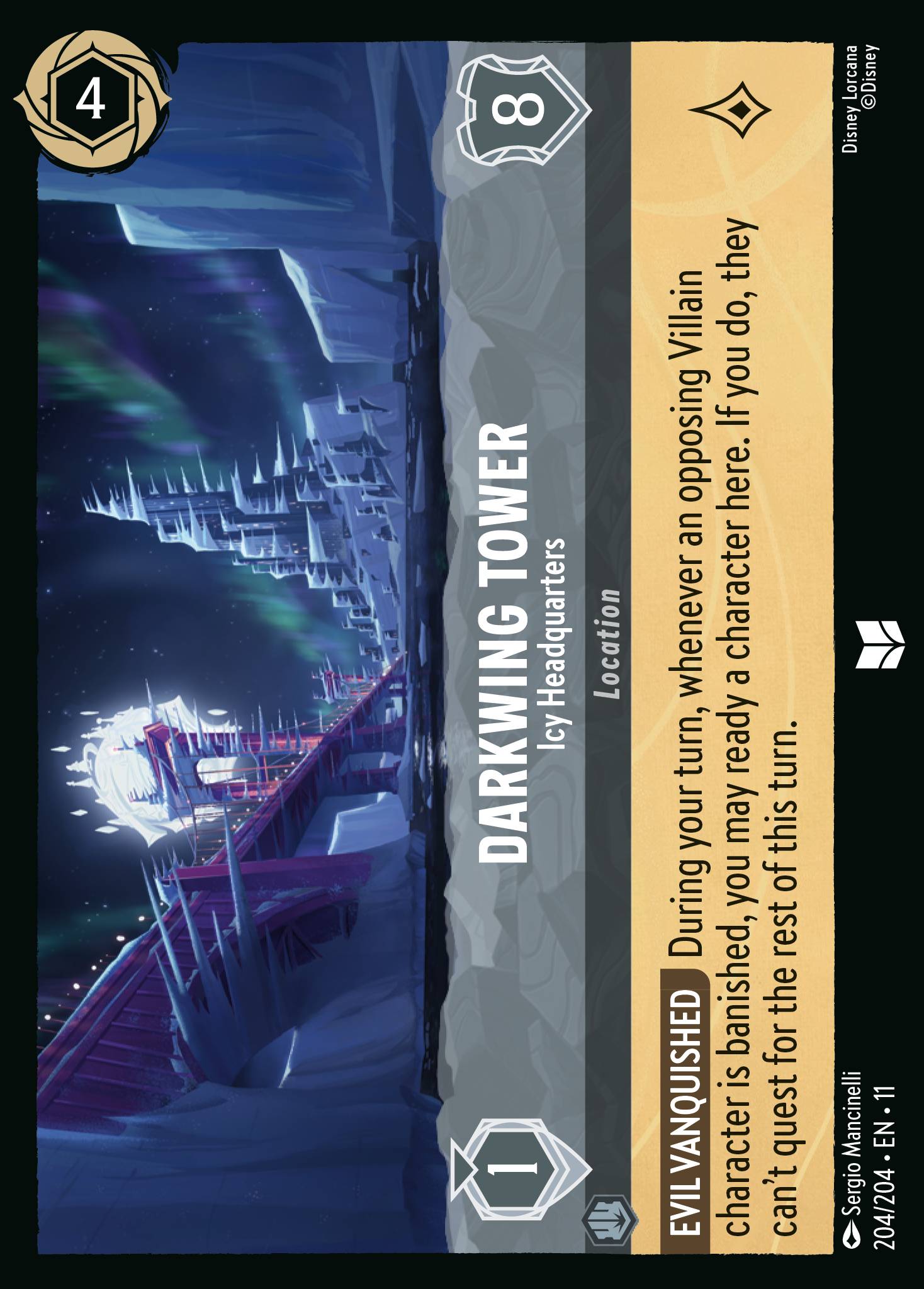 Carta Darkwing Tower - Icy Headquarters del set Winterspell