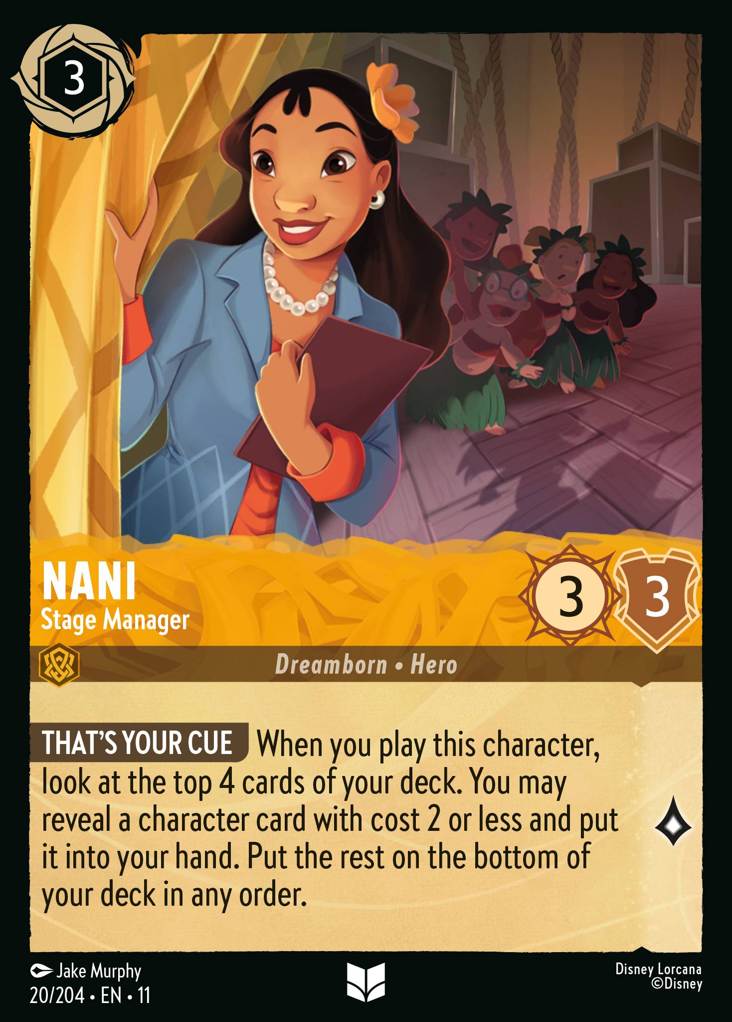 Carta Nani - Stage Manager del set Winterspell