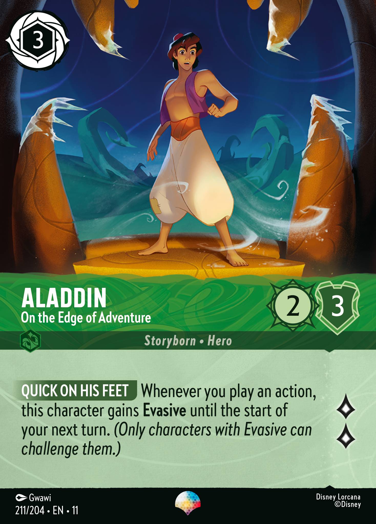 Carta Aladdin - On the Edge of Adventure del set Winterspell