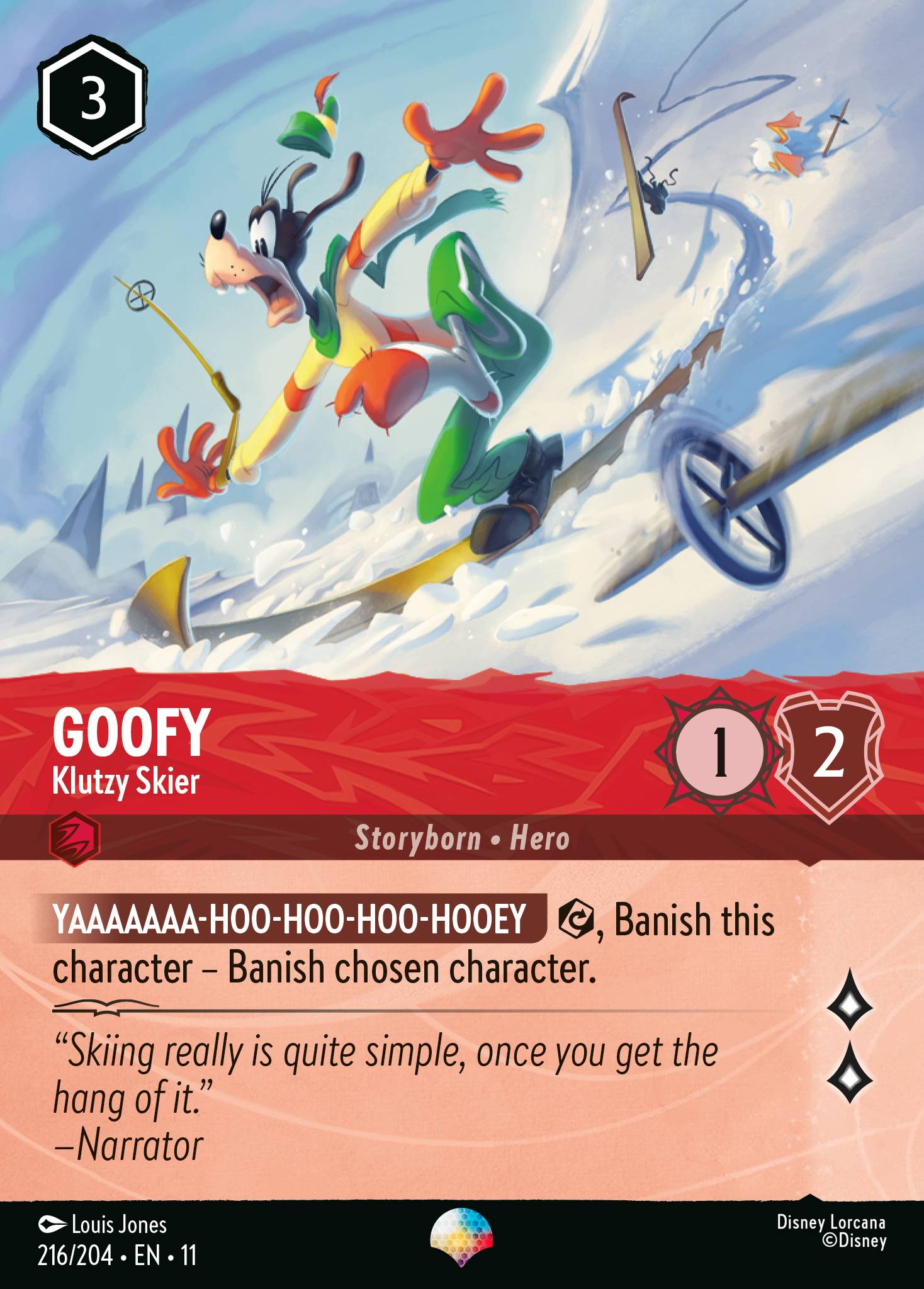 Carta Goofy - Klutzy Skier del set Winterspell