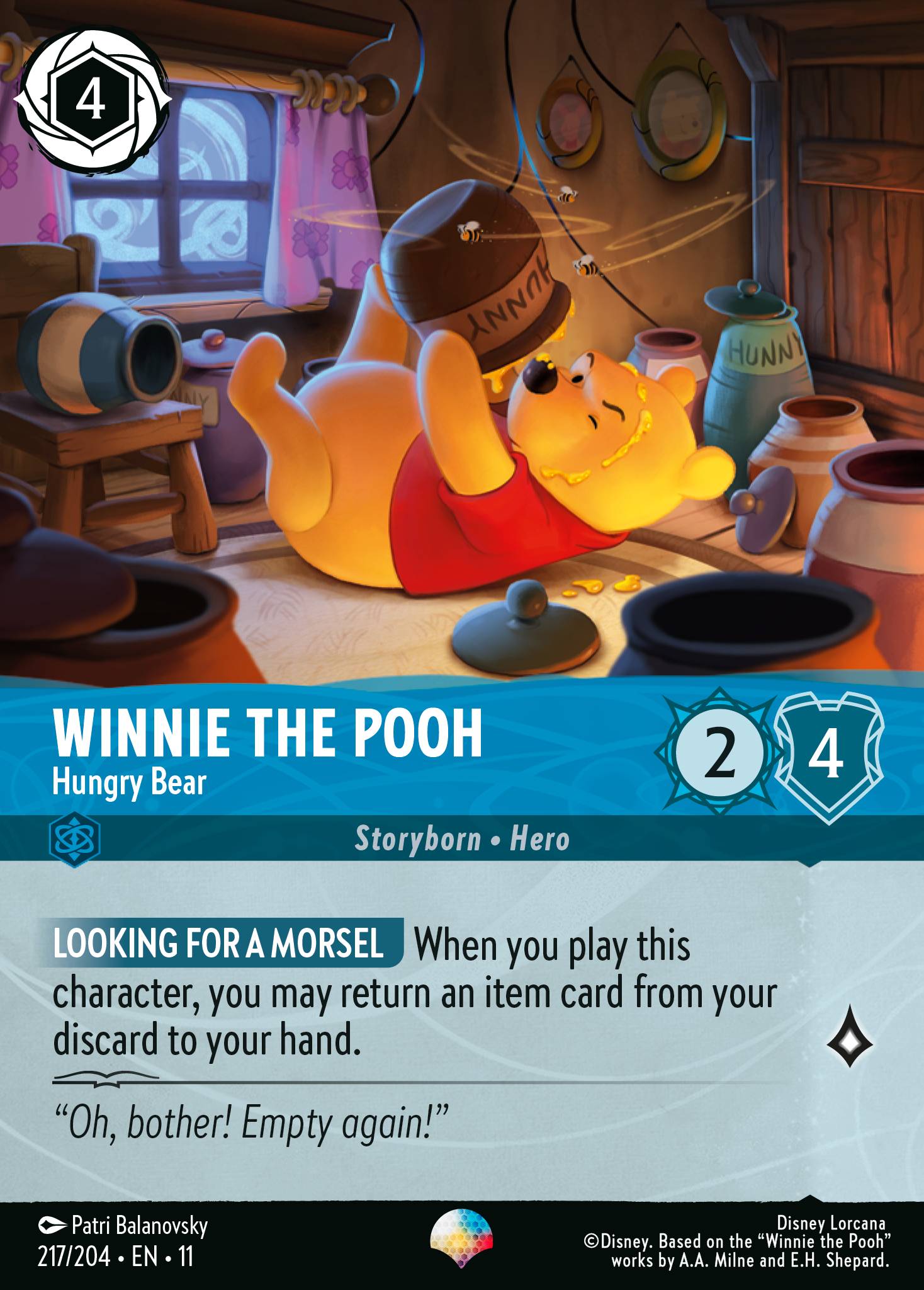Carta Winnie the Pooh - Hungry Bear del set Winterspell