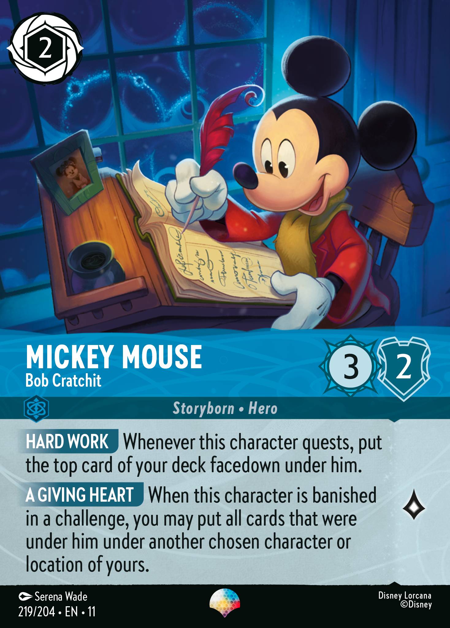 Carta Mickey Mouse - Bob Cratchit del set Winterspell