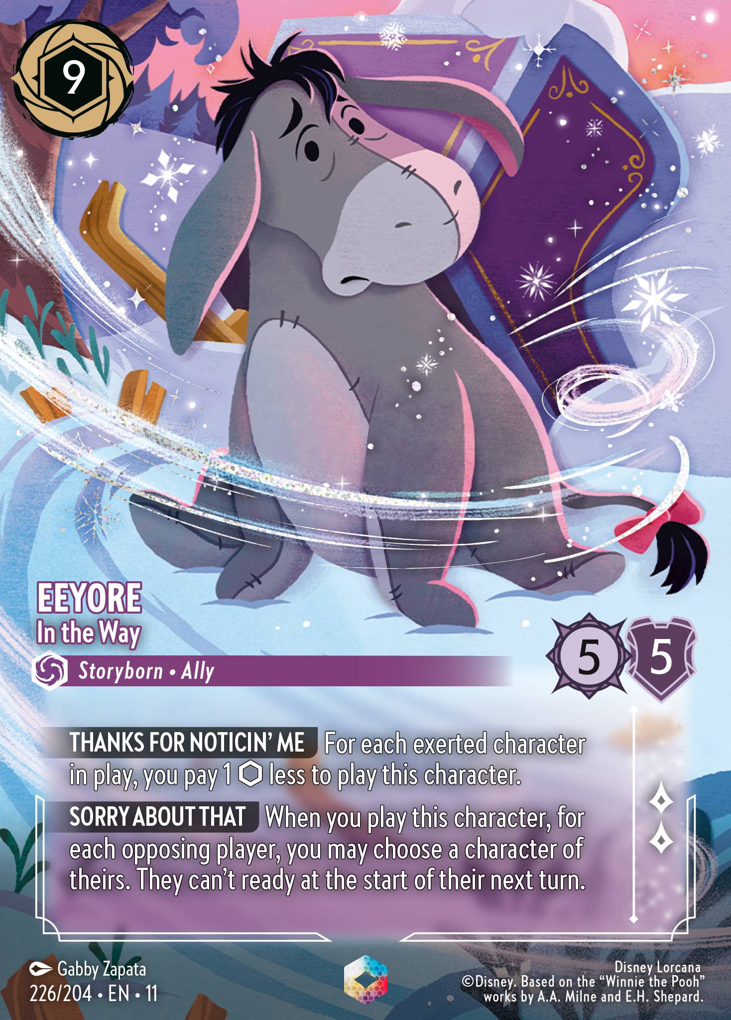 Carta Eeyore - In the Way del set Winterspell