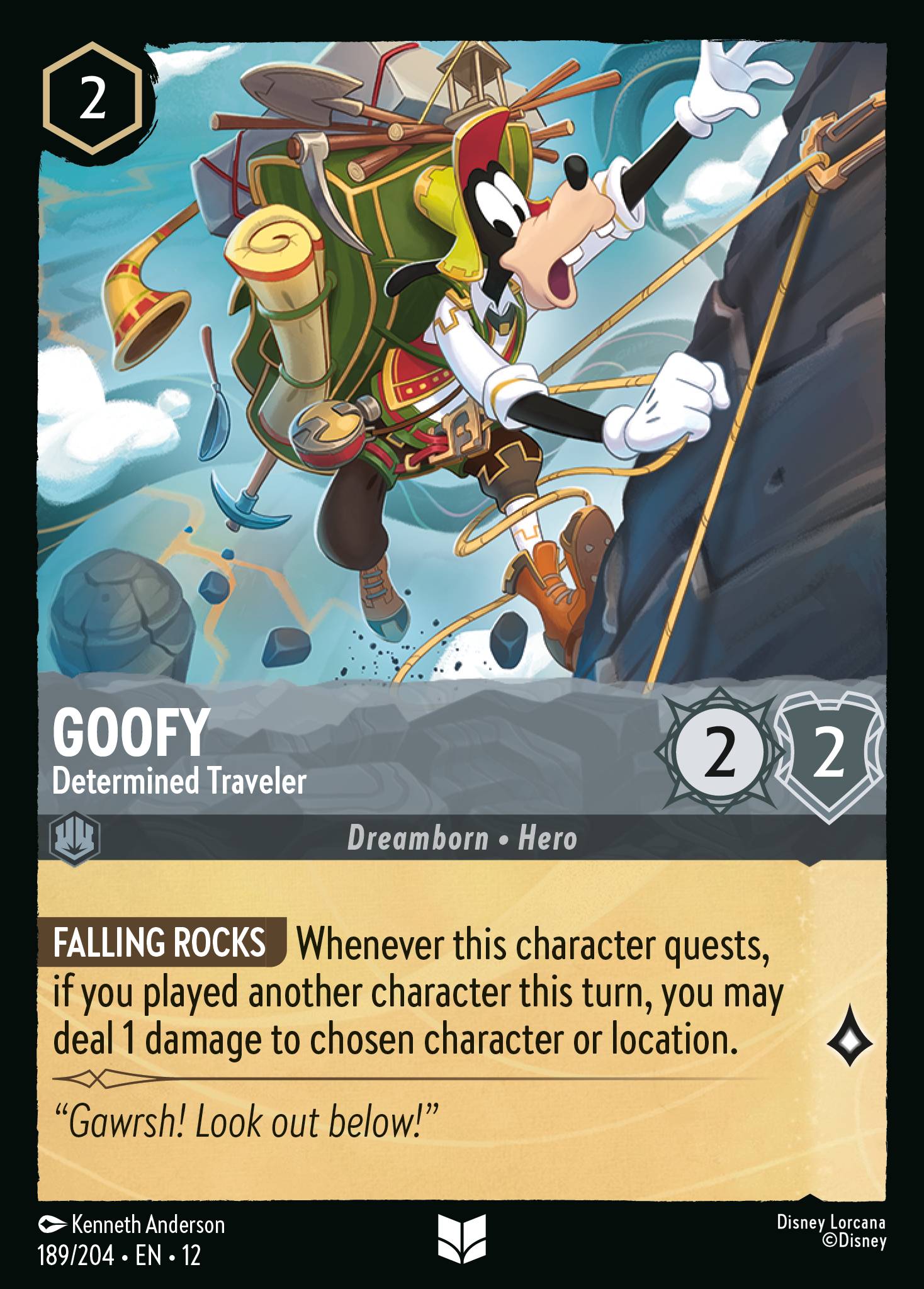 Carta Goofy - Determined Traveler del set Wilds Unknown