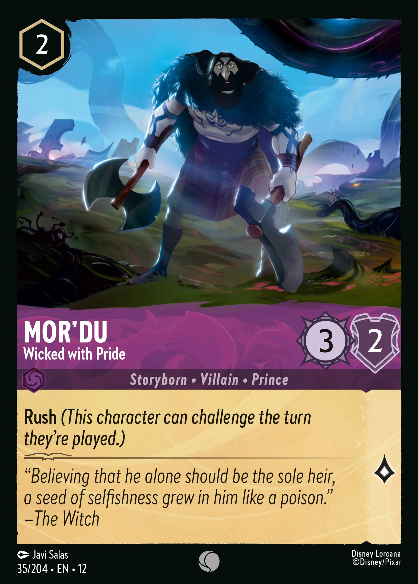 Carta Mor'du - Wicked with Pride del set Wilds Unknown