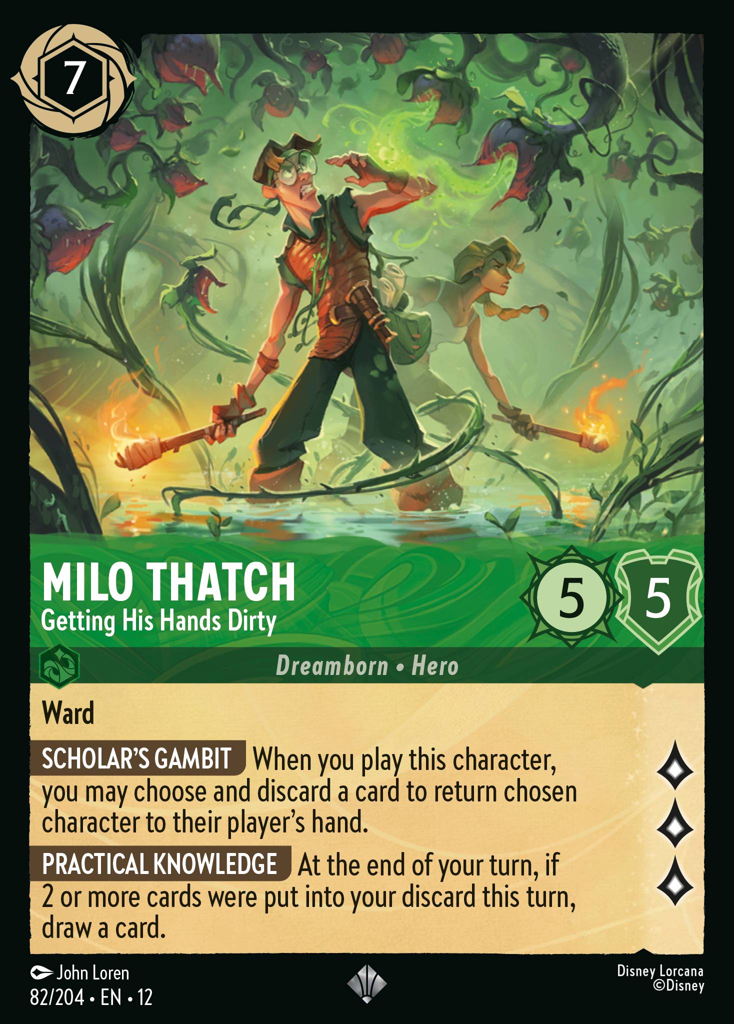 Carta Milo Thatch - Getting His Hands Dirty del set Wilds Unknown