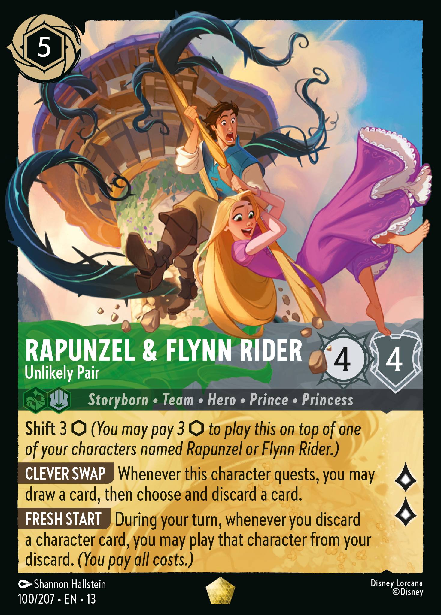 Carta Rapunzel & Flynn Rider - Unlikely Pair del set Attack of the Vine!