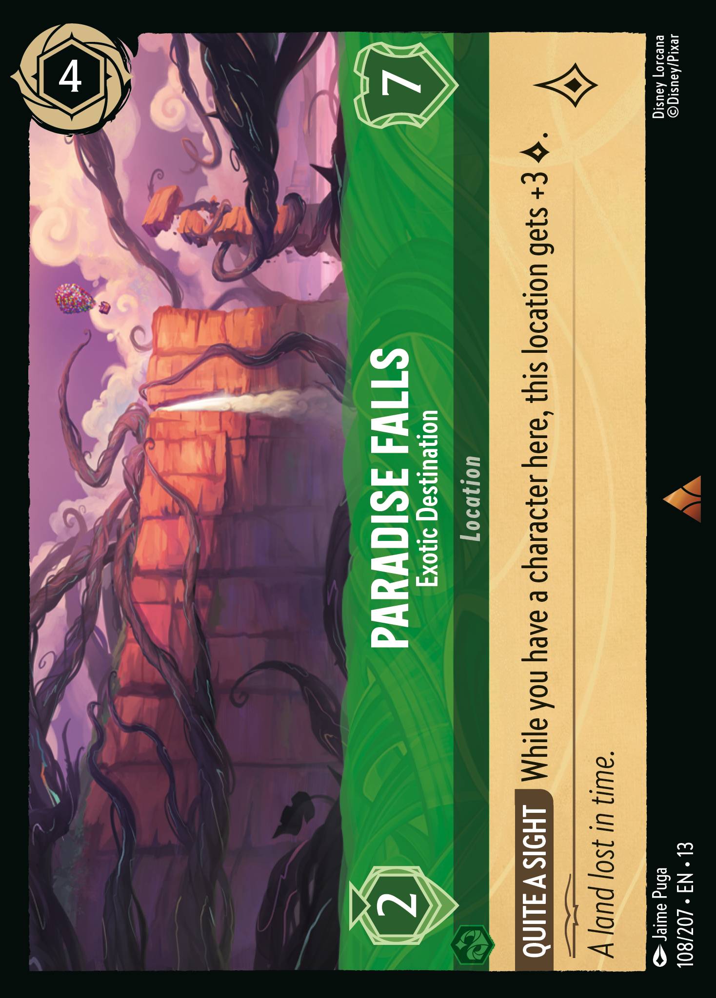 Carta Paradise Falls - Exotic Destination del set Attack of the Vine!