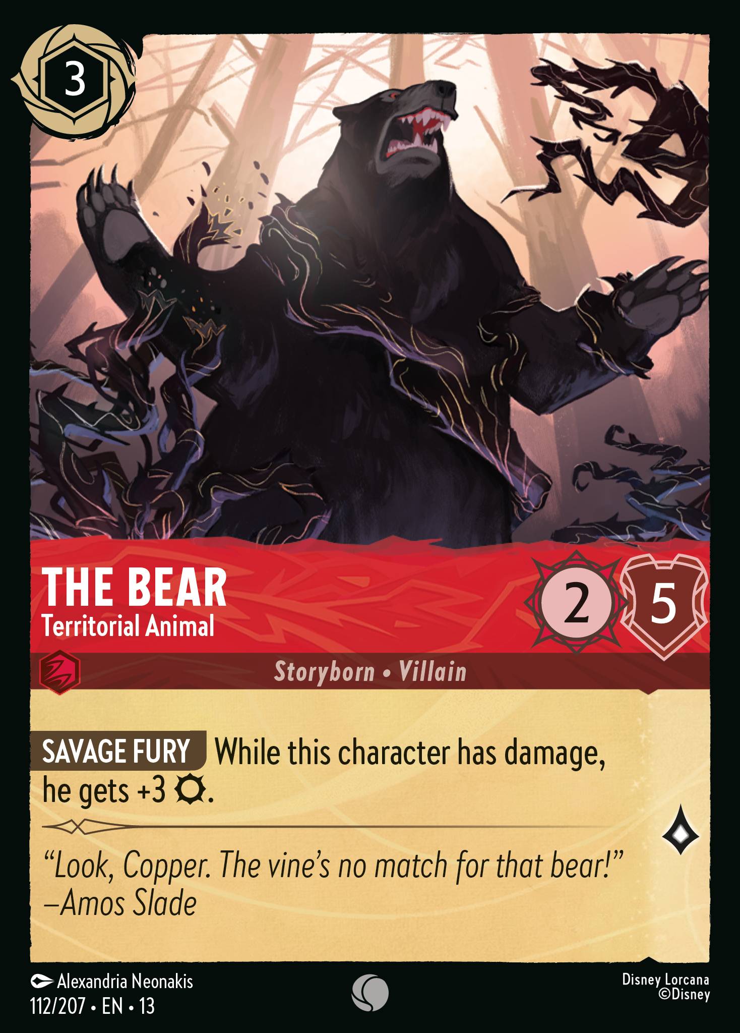 Carta The Bear - Territorial Animal del set Attack of the Vine!
