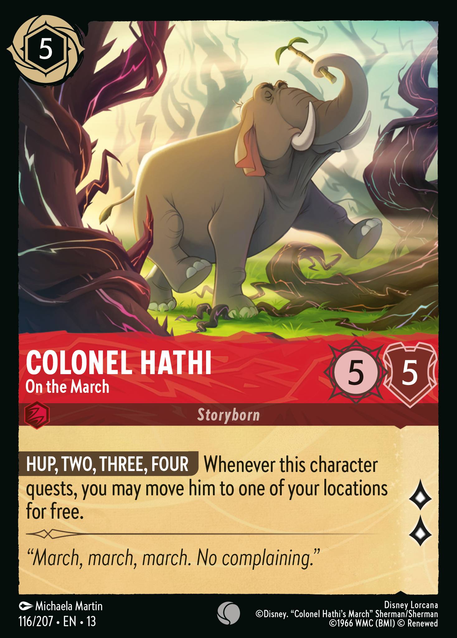 Carta Colonel Hathi - On the March del set Attack of the Vine!