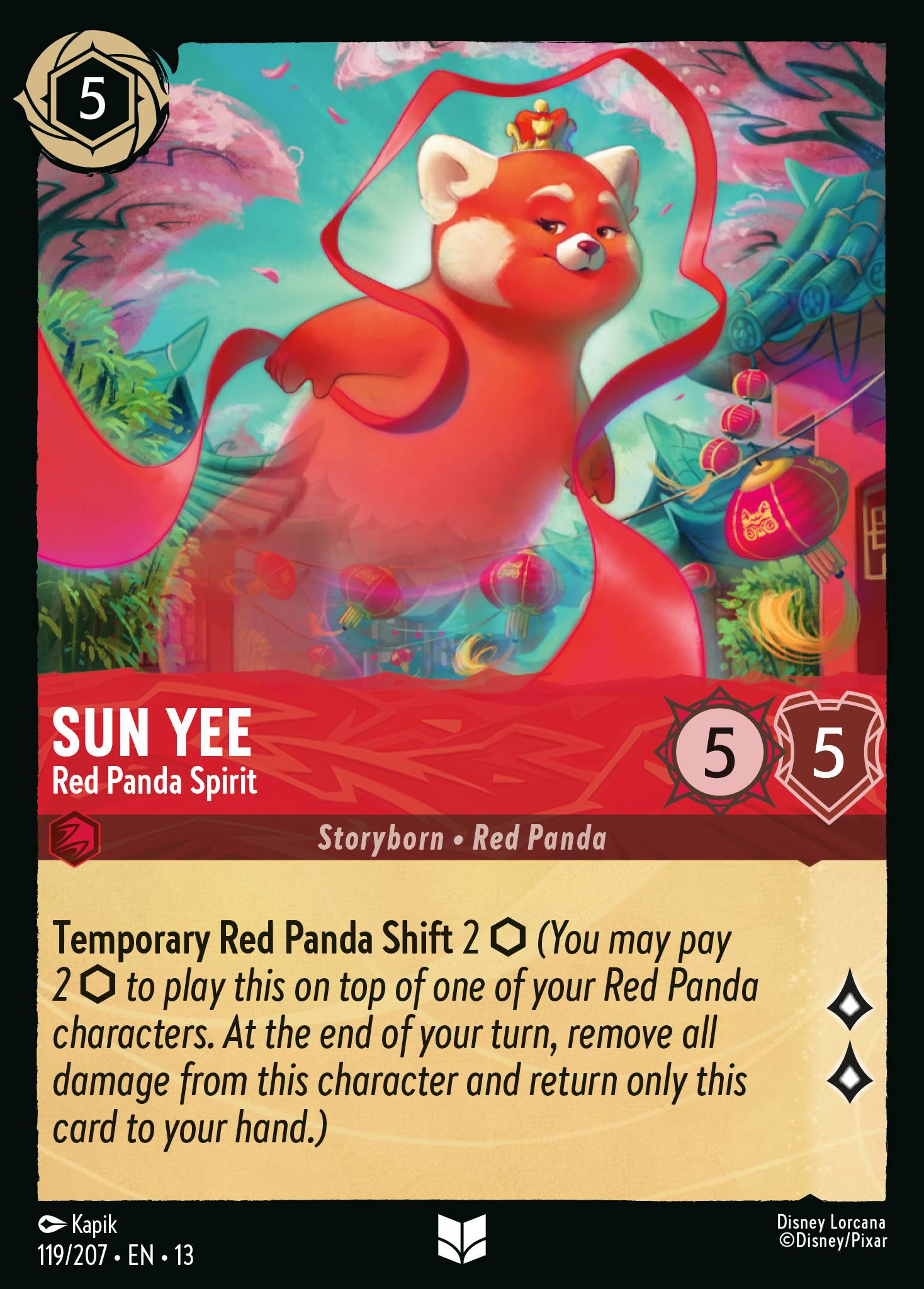 Carta Sun Yee - Red Panda Spirit del set Attack of the Vine!