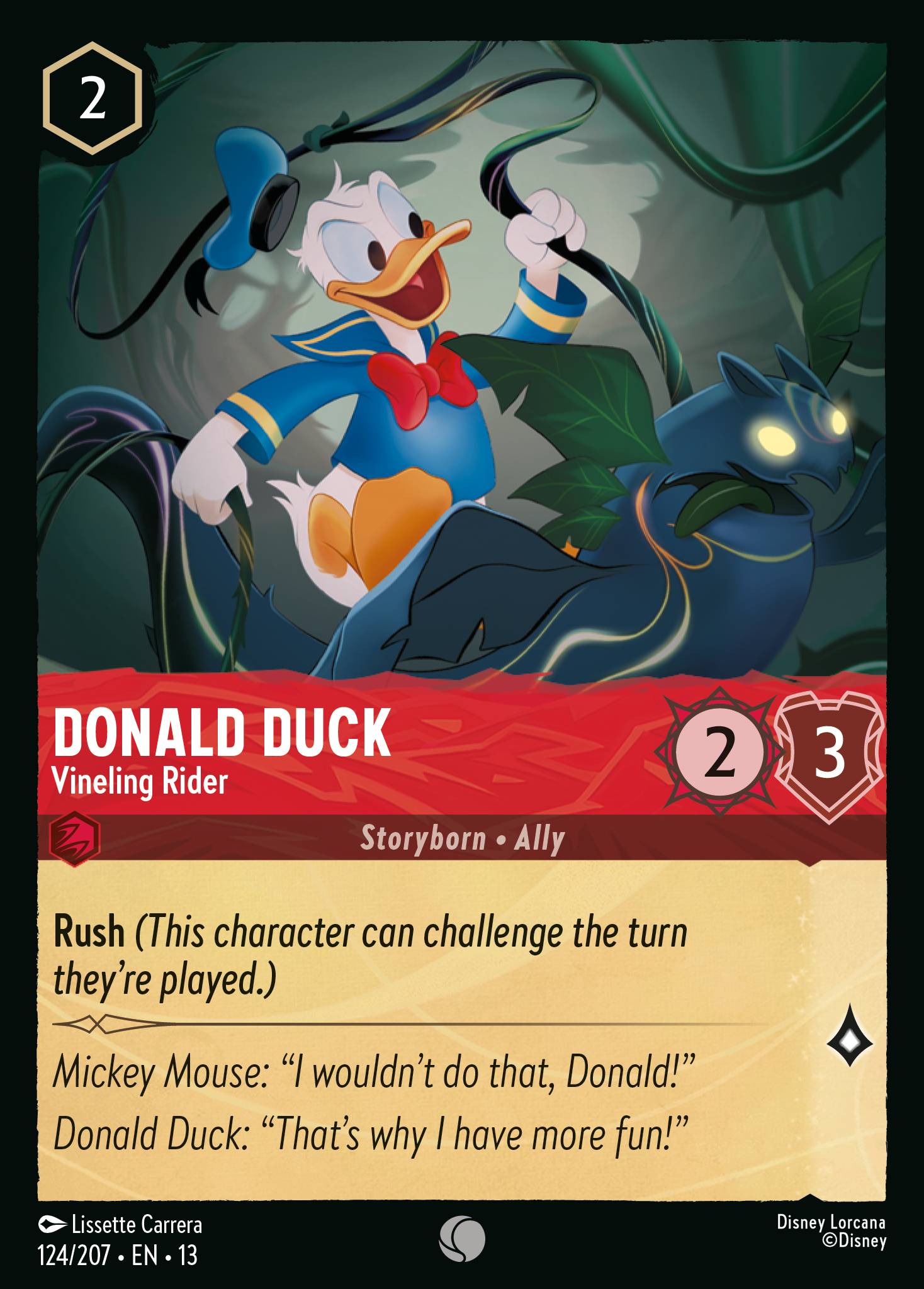 Carta Donald Duck - Vineling Rider del set Attack of the Vine!