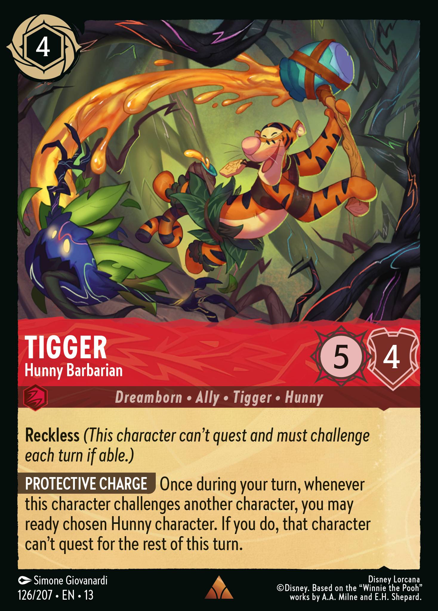 Carta Tigger - Hunny Barbarian del set Attack of the Vine!