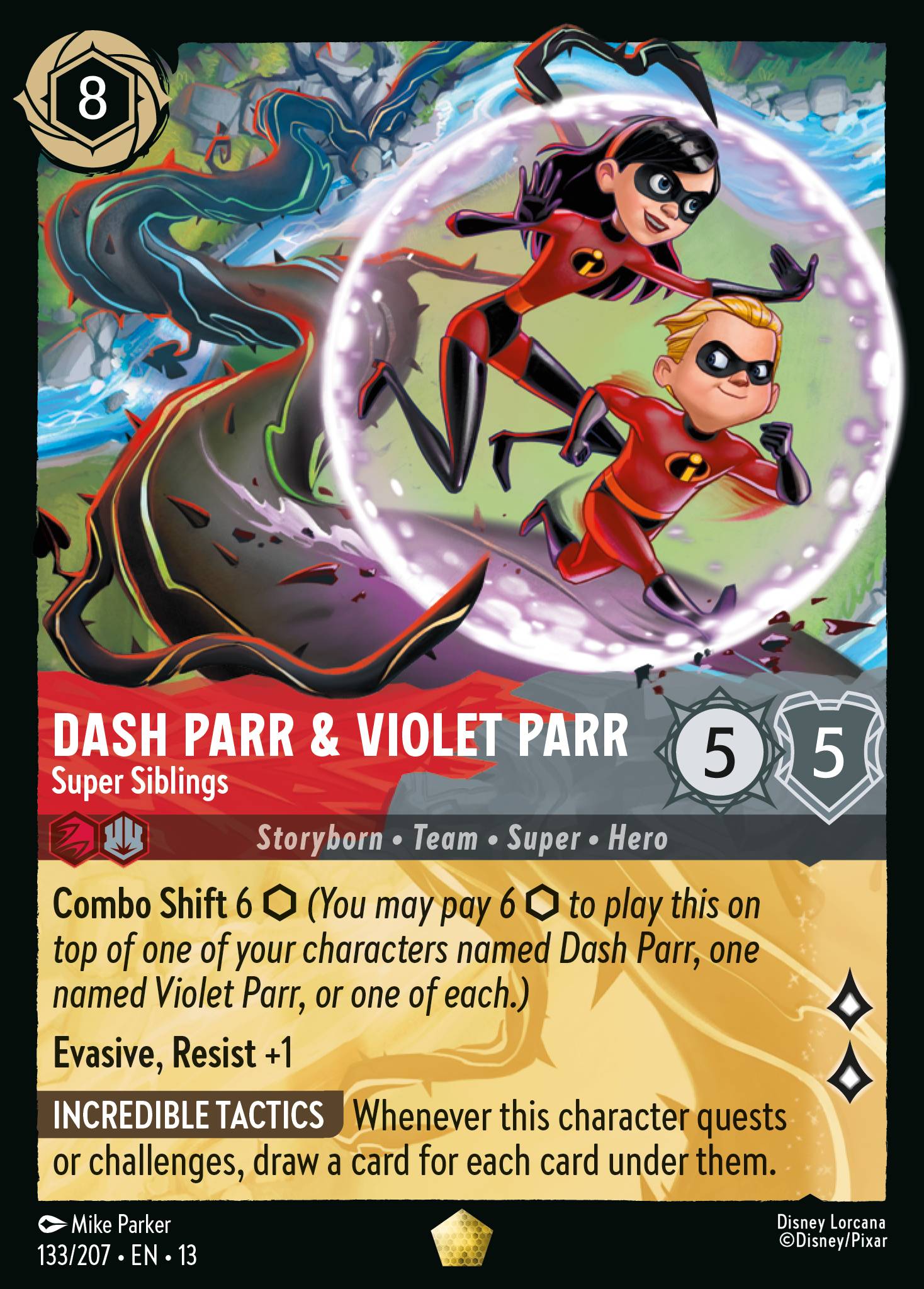Carta Dash Parr & Violet Parr - Super Siblings del set Attack of the Vine!
