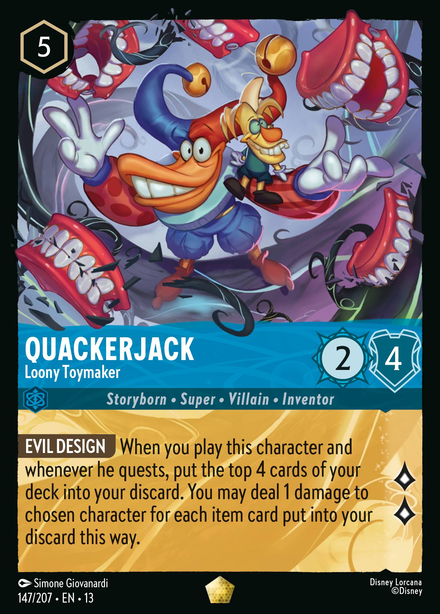 Carta Quackerjack - Loony Toymaker del set Attack of the Vine!