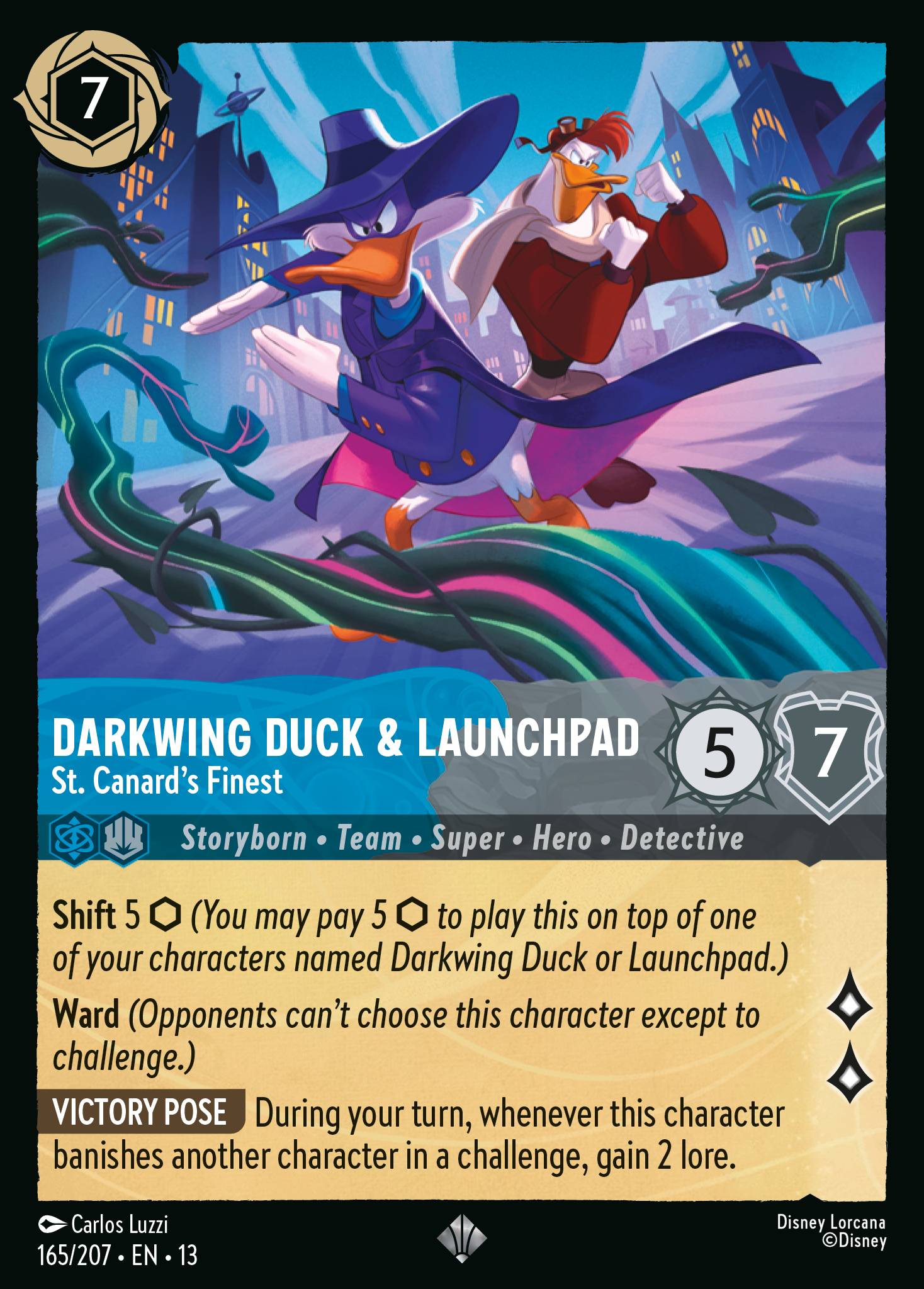 Carta Darkwing Duck & Launchpad - St. Canard's Finest del set Attack of the Vine!
