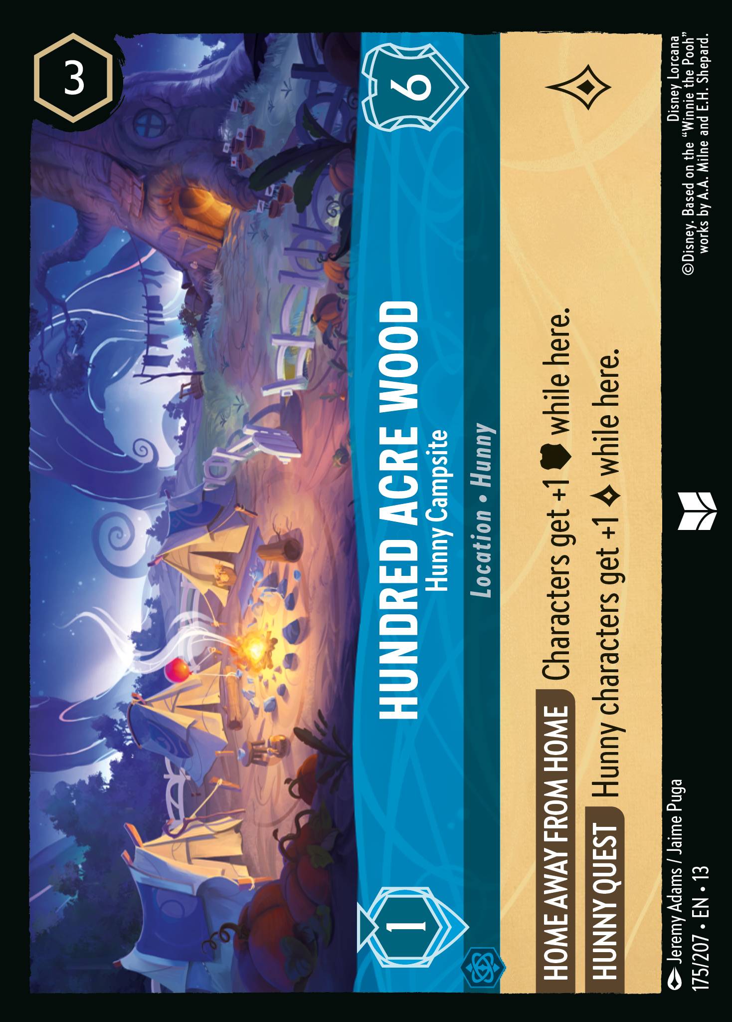 Carta Hundred Acre Wood - Hunny Campsite del set Attack of the Vine!