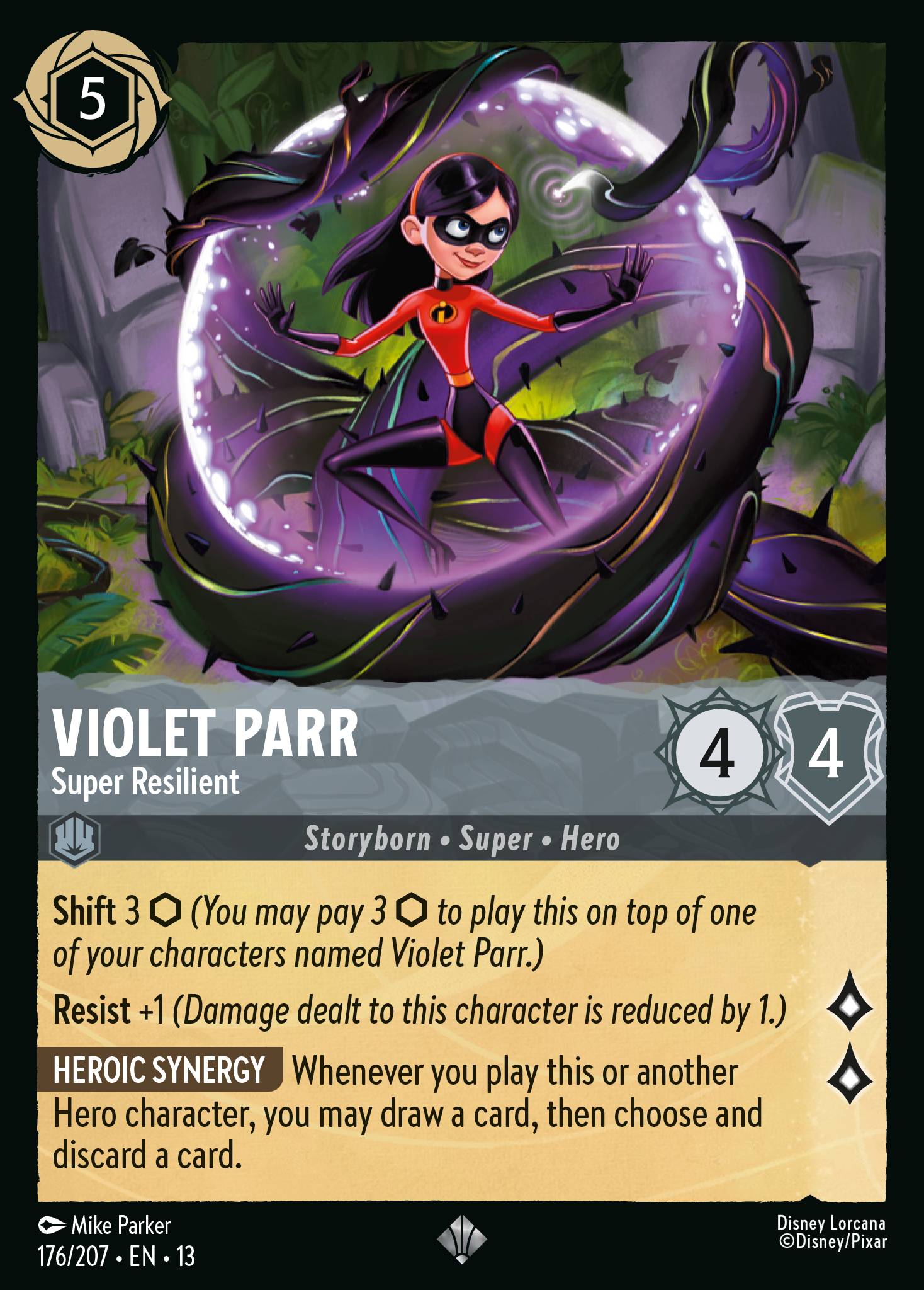 Carta Violet Parr - Super Resilient del set Attack of the Vine!
