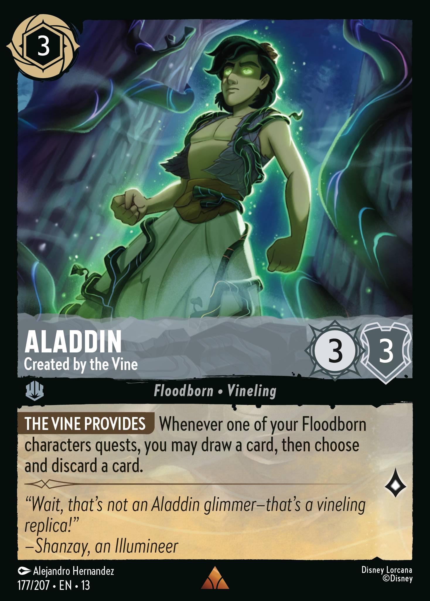Carta Aladdin - Created by the Vine del set Attack of the Vine!