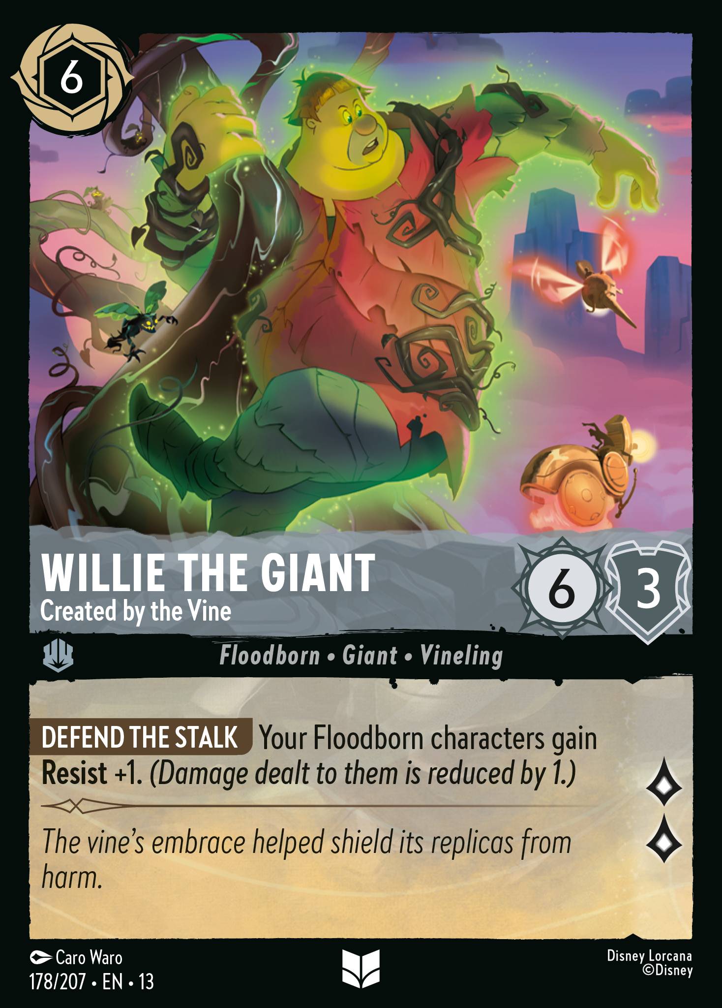 Carta Willie the Giant - Created by the Vine del set Attack of the Vine!
