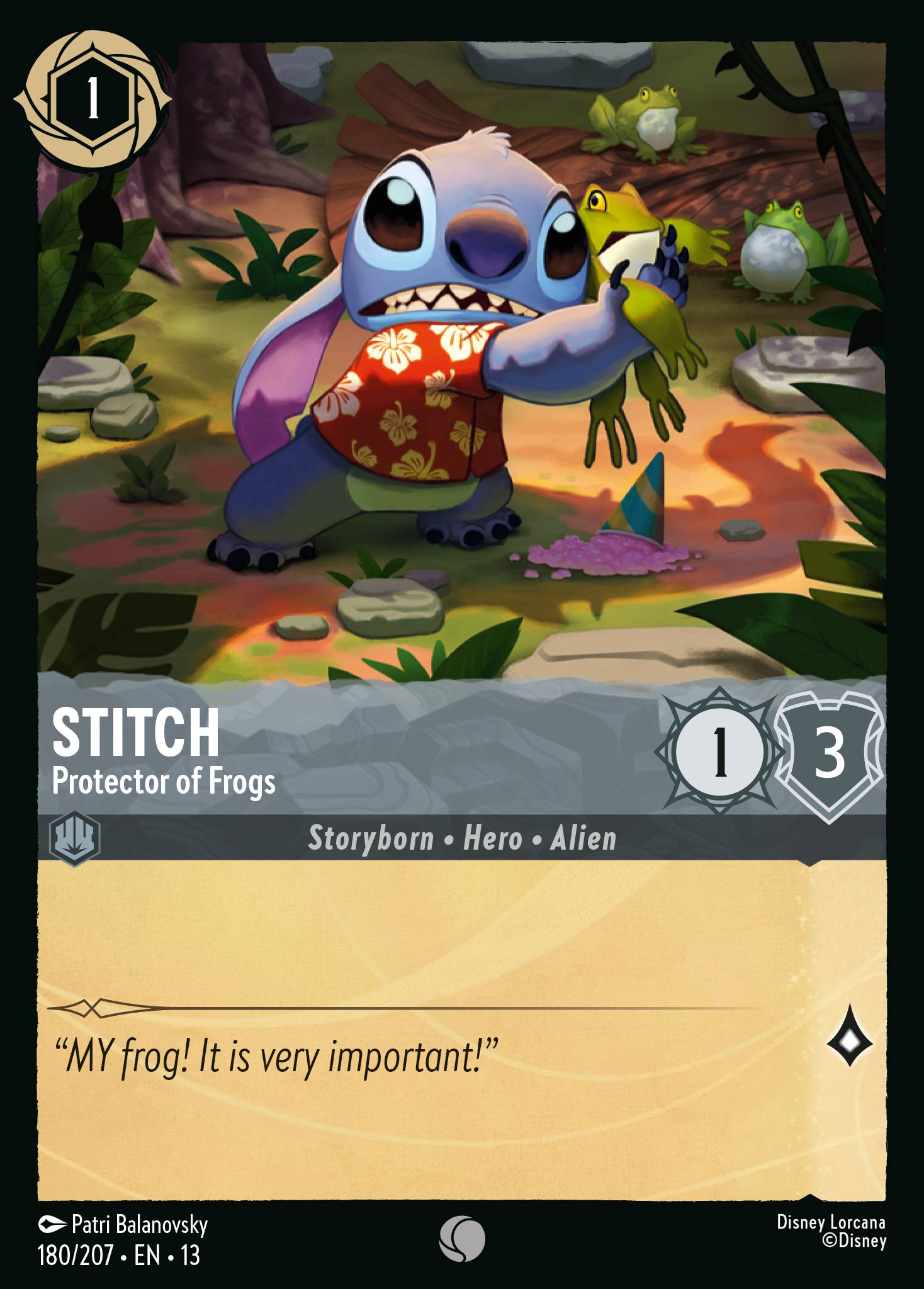 Carta Stitch - Protector of Frogs del set Attack of the Vine!
