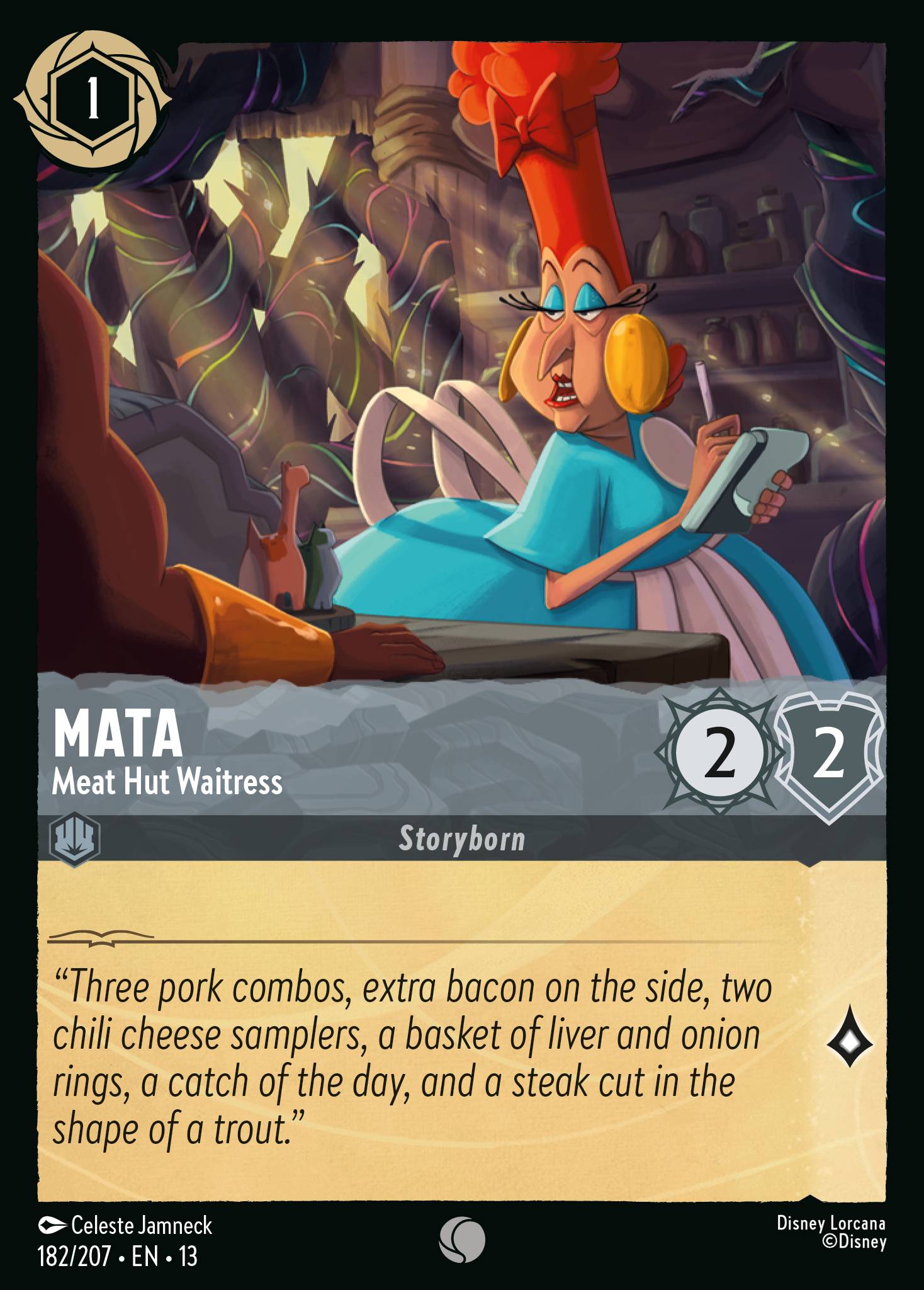 Carta Mata - Meat Hut Waitress del set Attack of the Vine!