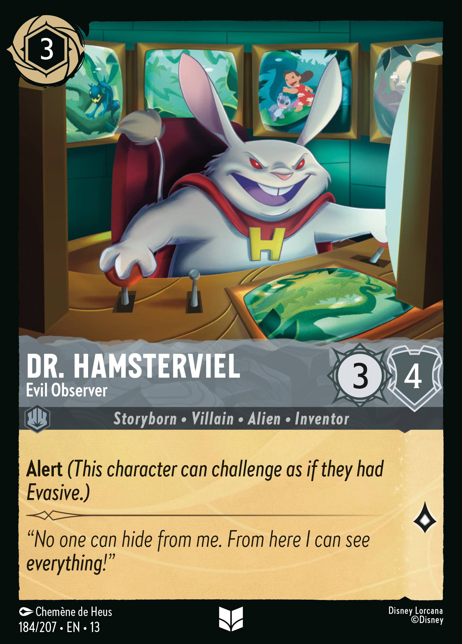 Carta Dr. Hamsterviel - Evil Observer del set Attack of the Vine!
