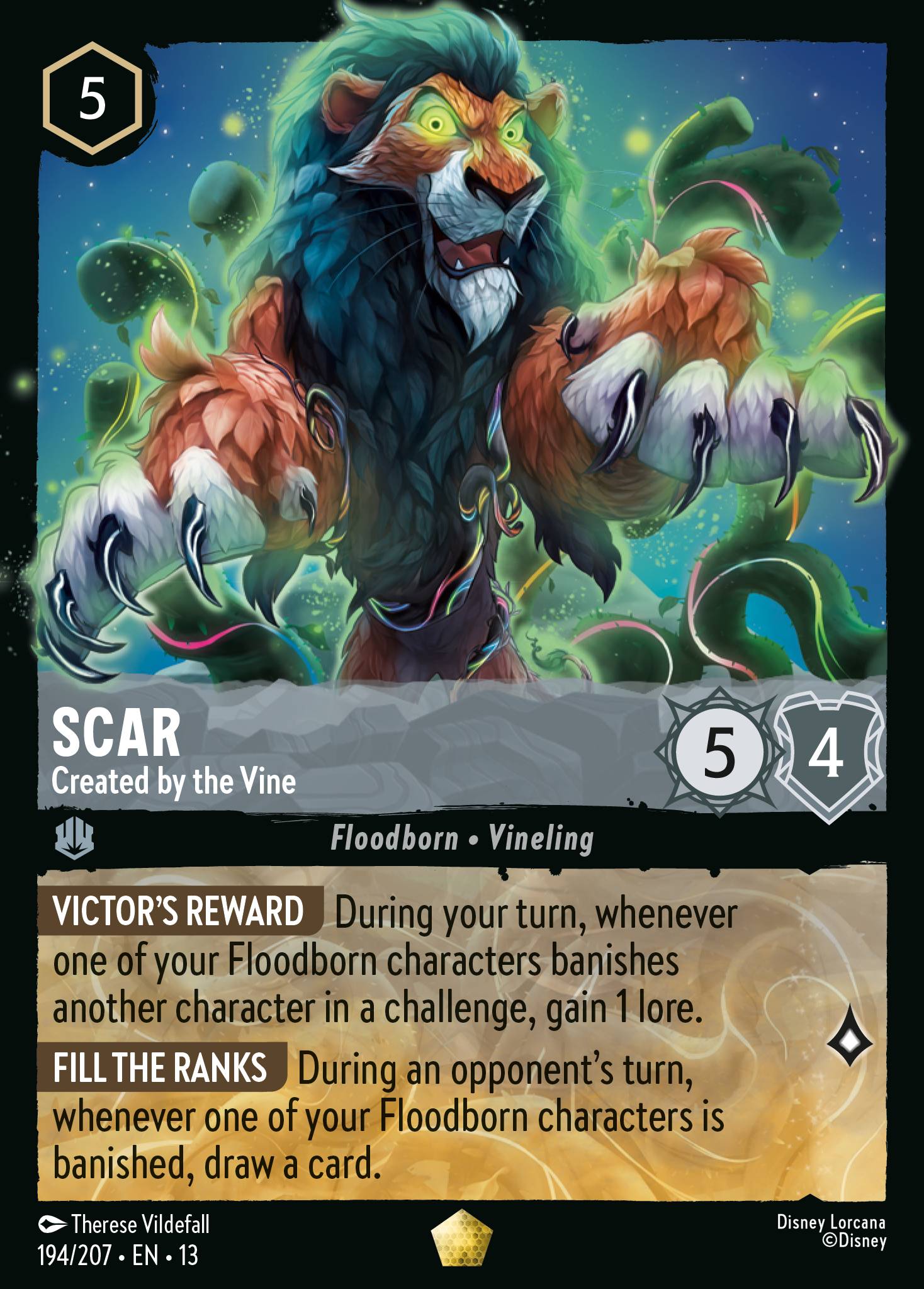 Carta Scar - Created by the Vine del set Attack of the Vine!